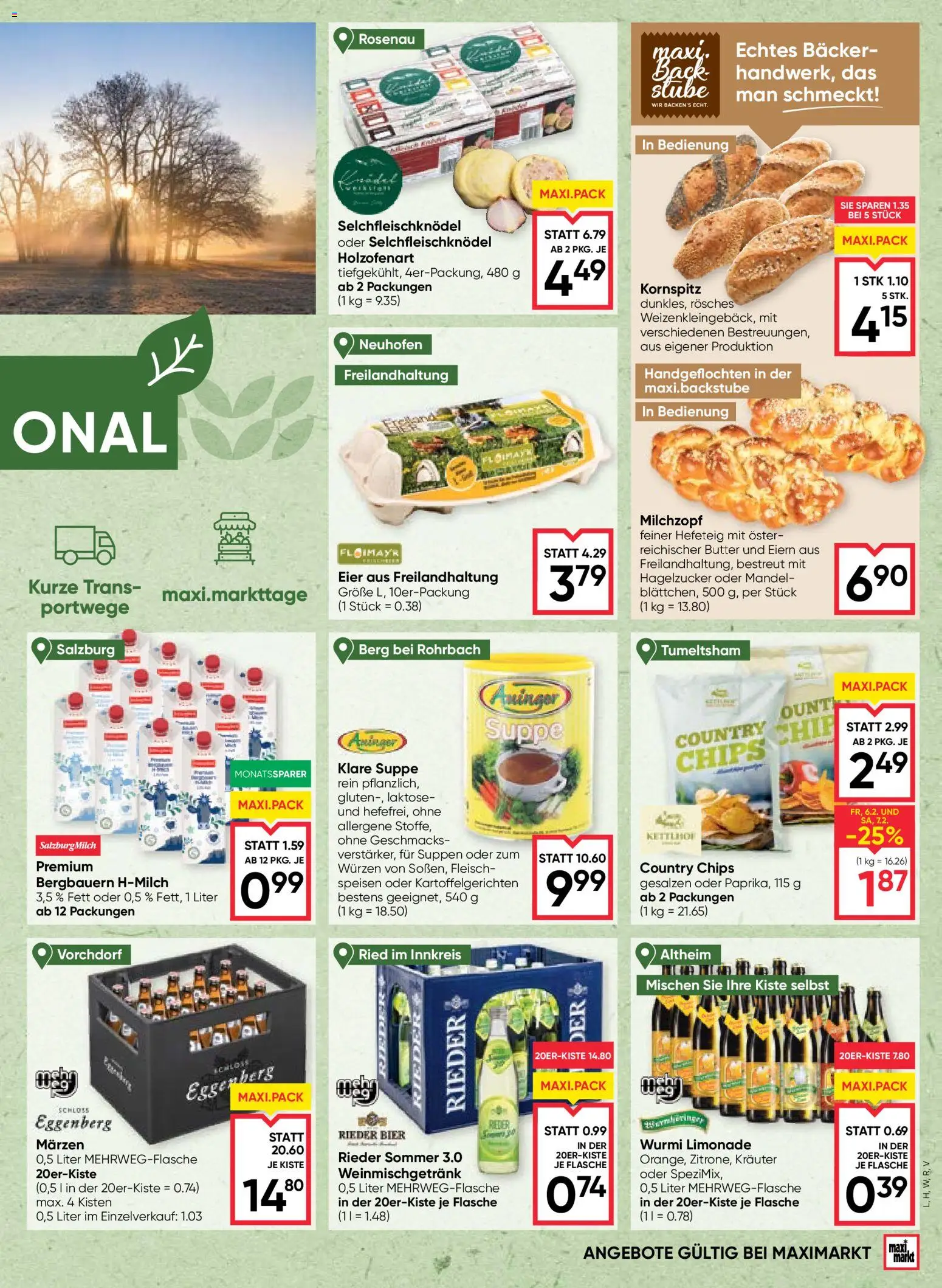 Maximarkt Flugblatt gültig ab 05.02.2026 | Seite: 5 | Produkte: Chips, Butter, Eier, Bier