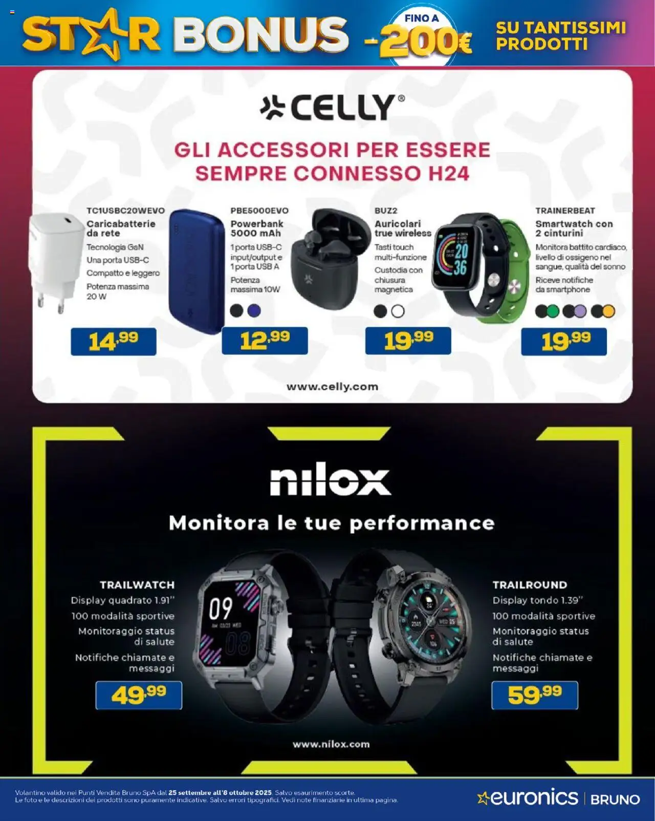 Volantino Euronics del 25.09.2025 | Pagina: 3 | Prodotti: Auricolari, Smartphone, Smartwatch, Caricabatterie