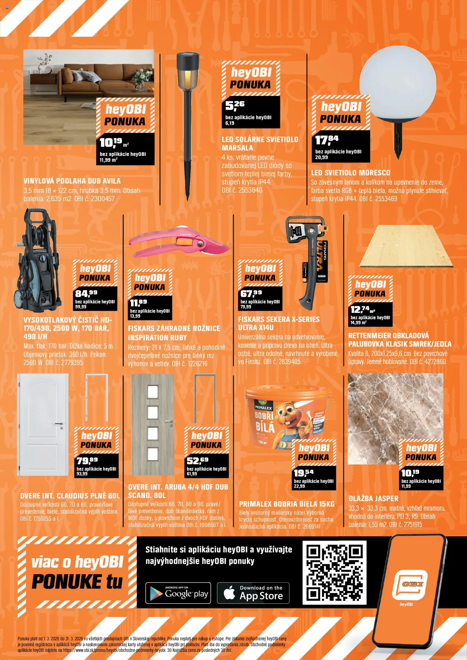 Nové OBI akcie – leták je platný od 28.02.2026 | Strana: 13 | Produkty: Vinylová podlaha, Rám, Dlažba, Dvere