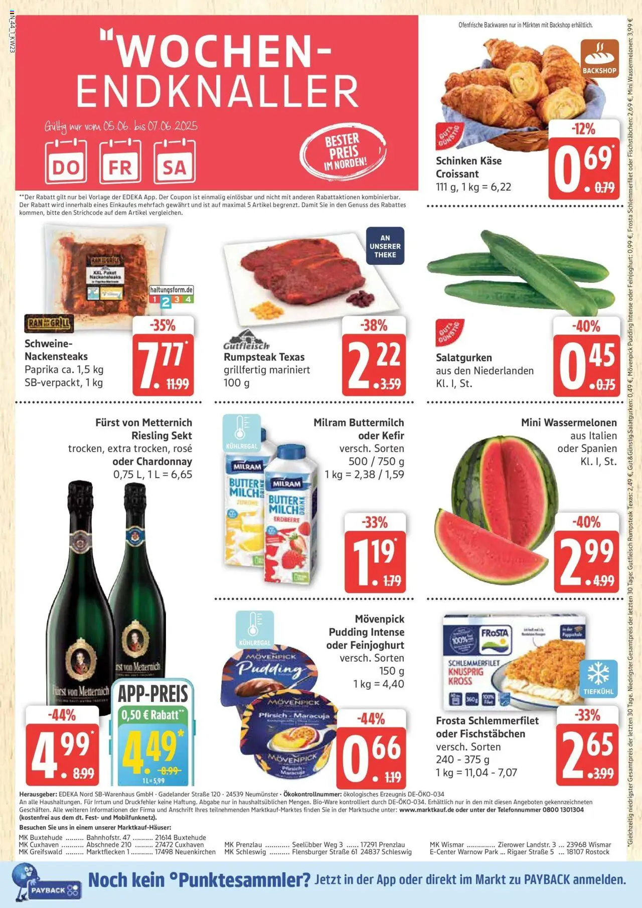 Marktkauf - Marktkauf: Wochenangebote - gültig ab dem 01.06.2025 | Seite: 44 | Produkte: Furst von metternich, Butter, Frosta, Steak