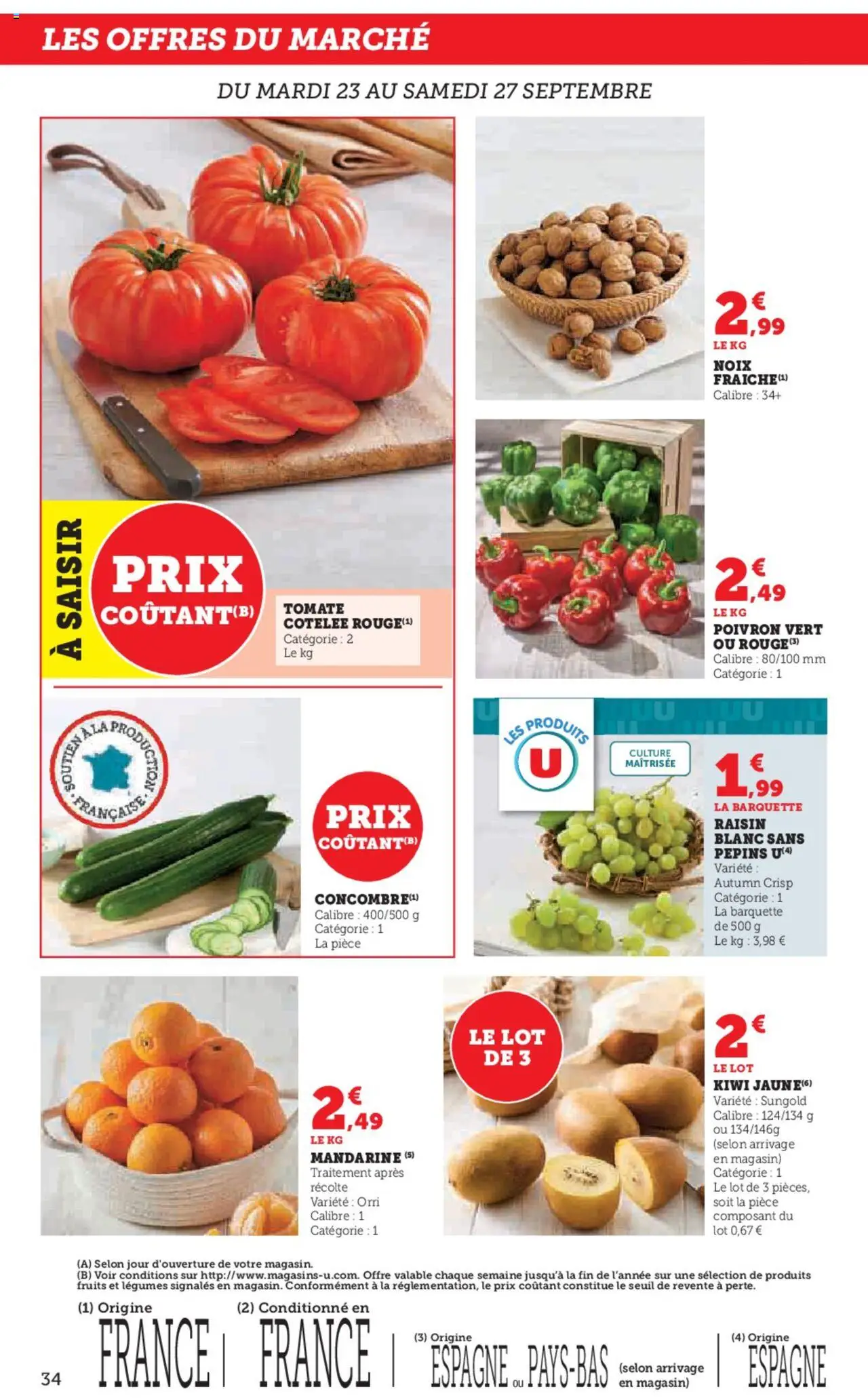  | Page: 34 | Produits: Raisin, Poivron, Kiwi, Noix