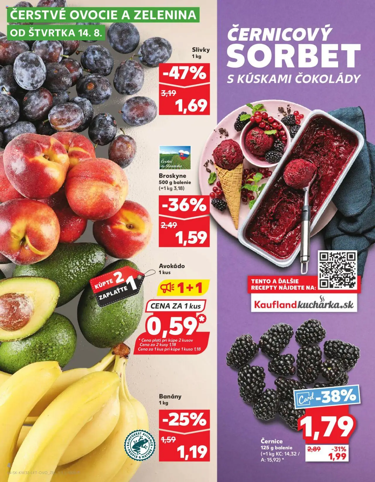 Kaufland SK akciós ujság - amely érvényes a következő dátumtól: 14.08.2025 | Oldal: 4 | Termékek: Avokádó