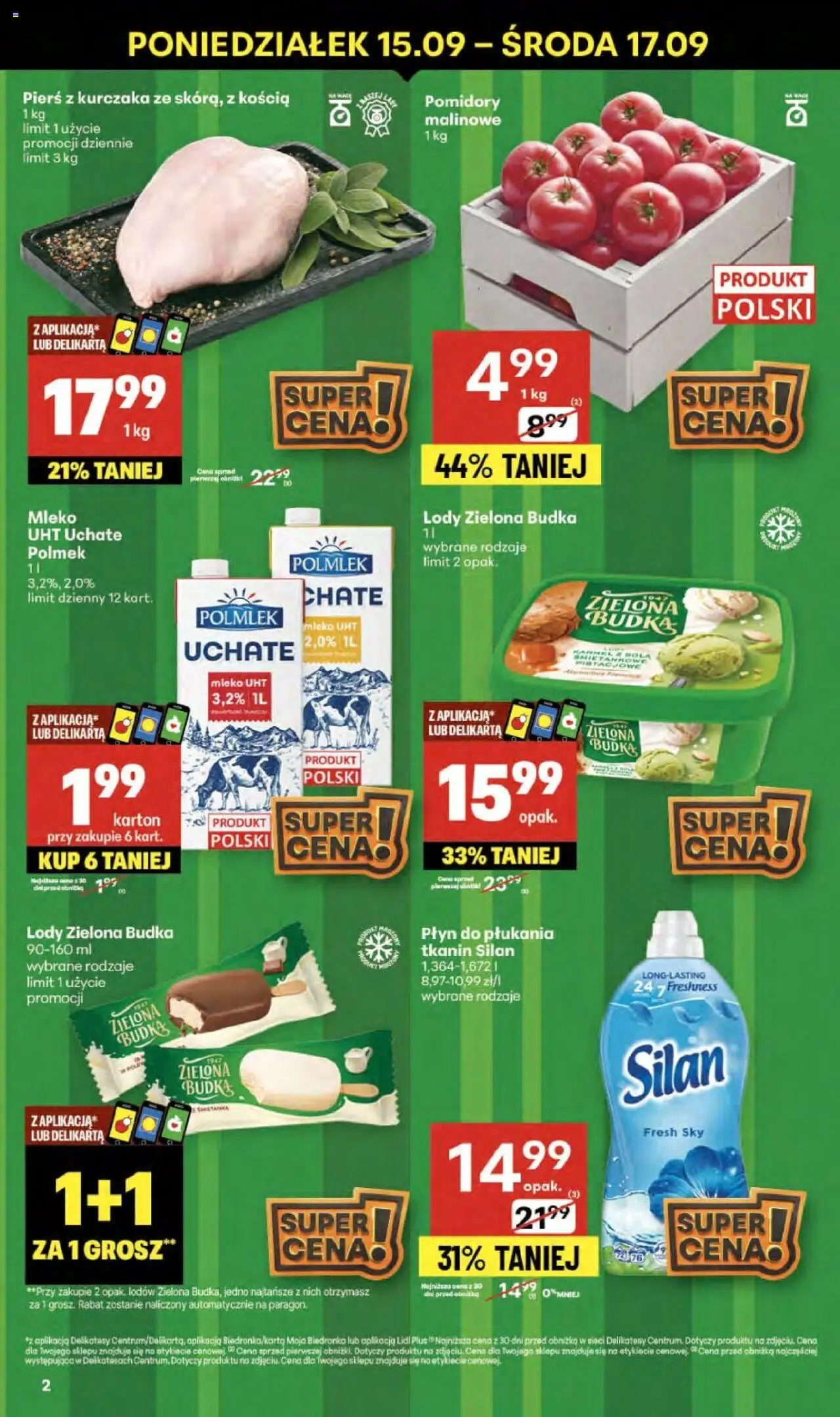 Delikatesy Centrum Gazetka - Sklepy Własne od 11.09.2025 | Strona: 2 | Produkty: Pierś z kurczaka, Delikatesy, Pomidory, Lody