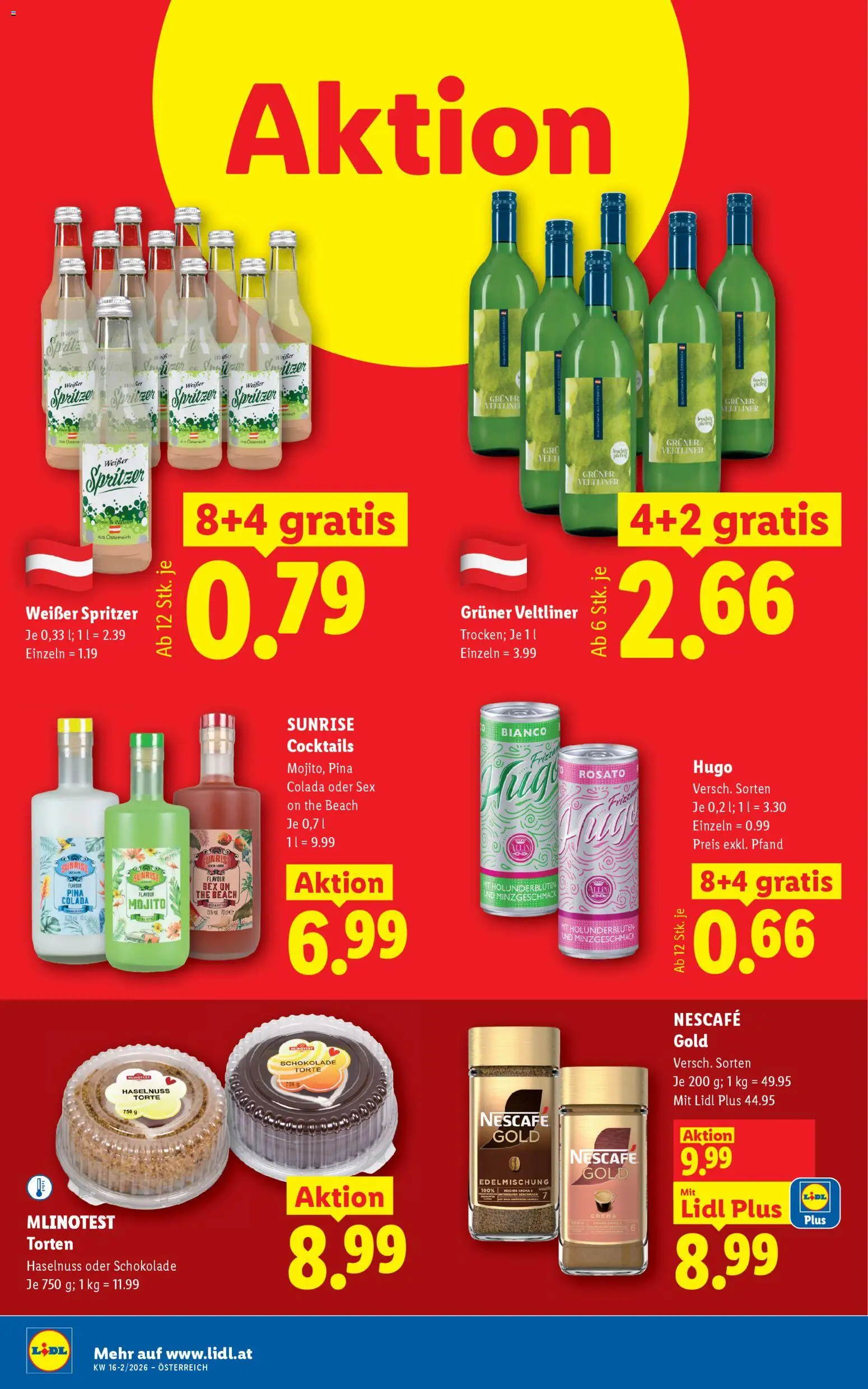 Lidl Flugblatt - Oberpullendorf, Güssing, Oberwart gültig ab 16.04.2026 | Seite: 16 | Produkte: Wasser, Schokolade, Wein