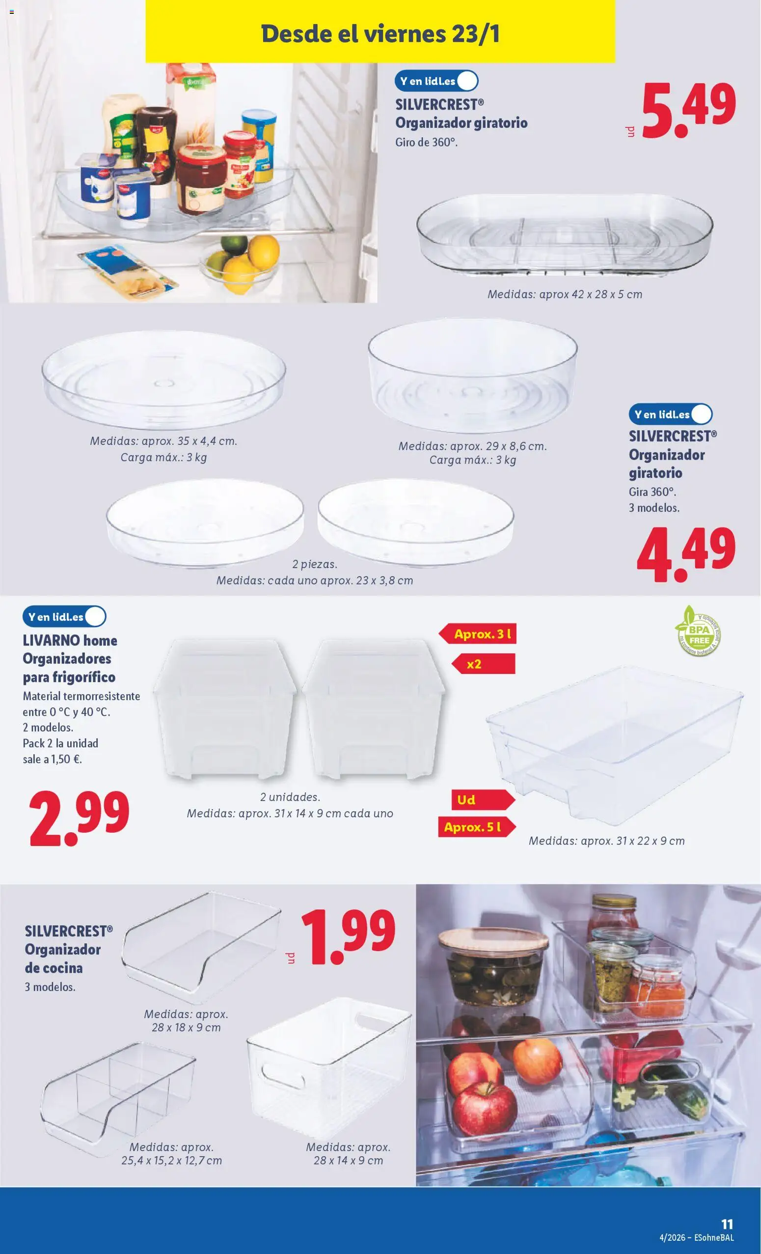 Lidl folleto de bazar │ válido desde el 19.01.2026 | Página: 25 | Productos: Organizador de cocina, Organizador, Cocina