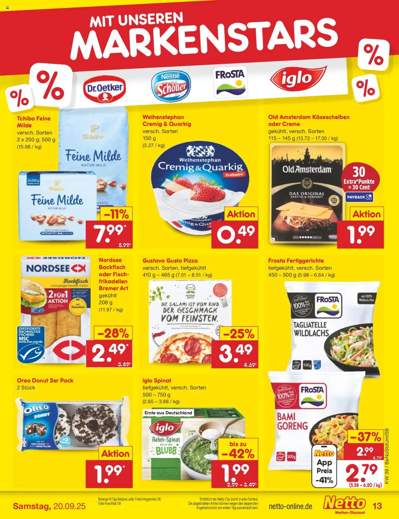 Netto Marken-Discount Prospekt 	 – gültig ab 15.09.2025 | Seite: 14 | Produkte: Iglo, Donuts, Salami, Pizza