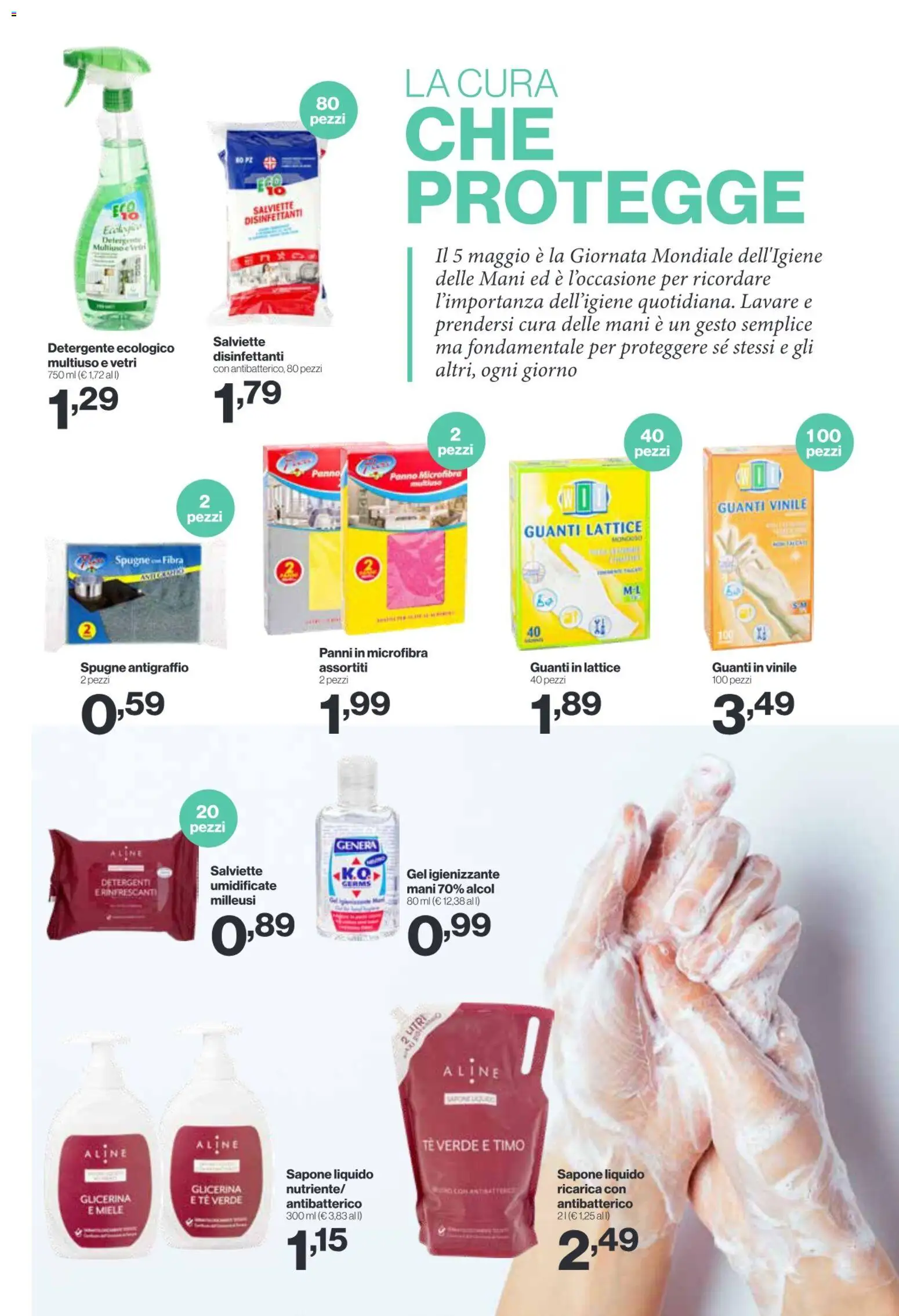 Volantino IN's del 22.04.2026 | Pagina: 13 | Prodotti: Sapone, Panno microfibra, Detergente, Guanti