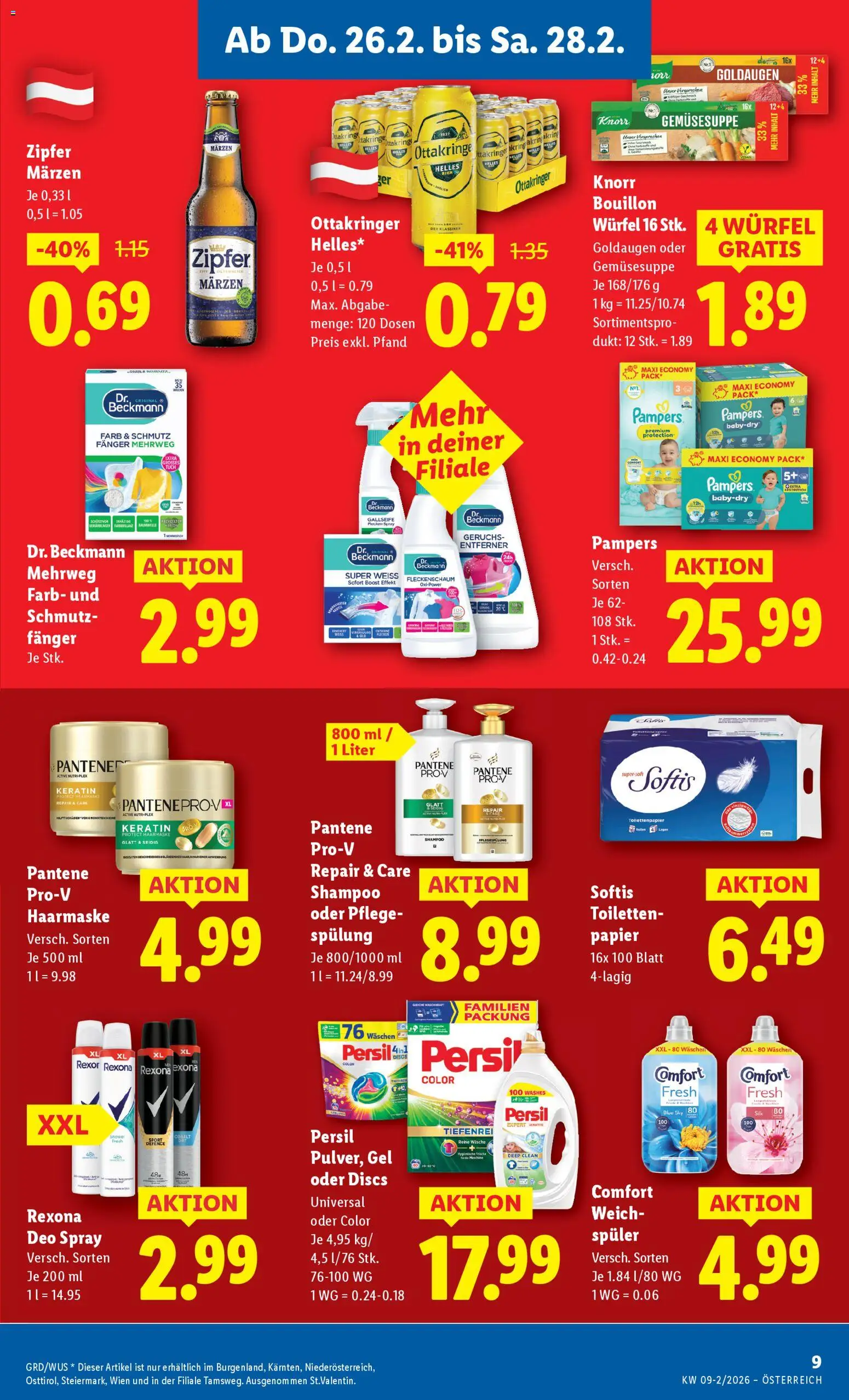 Lidl Flugblatt - Oberpullendorf, Güssing, Oberwart gültig ab 26.02.2026 | Seite: 11 | Produkte: Pampers, Shampoo, Spülung, Haarmaske