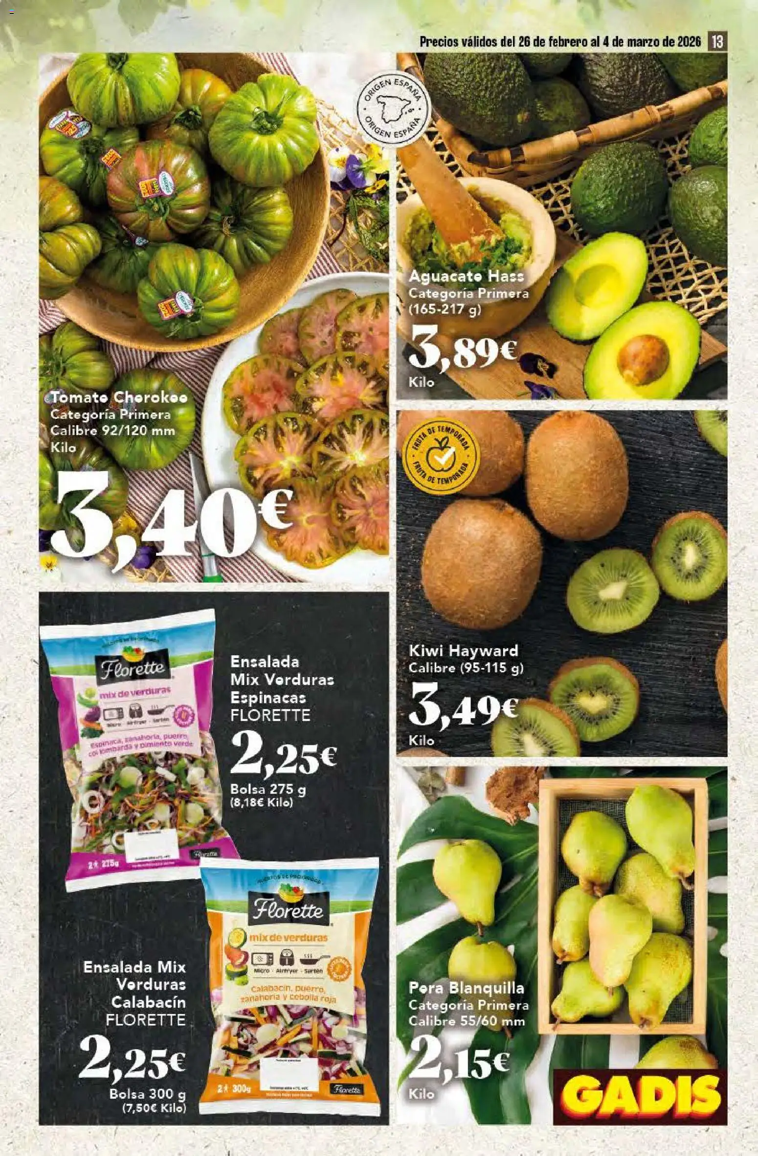 Gadis - folleto │ válido desde el 26.02.2026 | Página: 13 | Productos: Calabacín, Πορσελάνη, Zanahoria, Bolsa