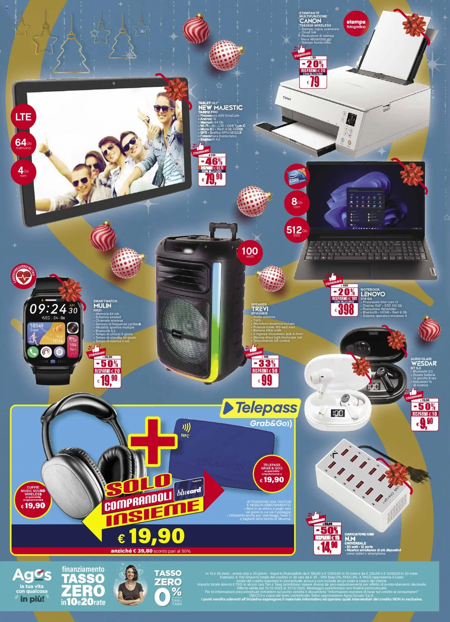 Volantino Il Gigante del 15.12.2025 | Pagina: 2 | Prodotti: Telecomando, Smartphone, Tablet, Stampante