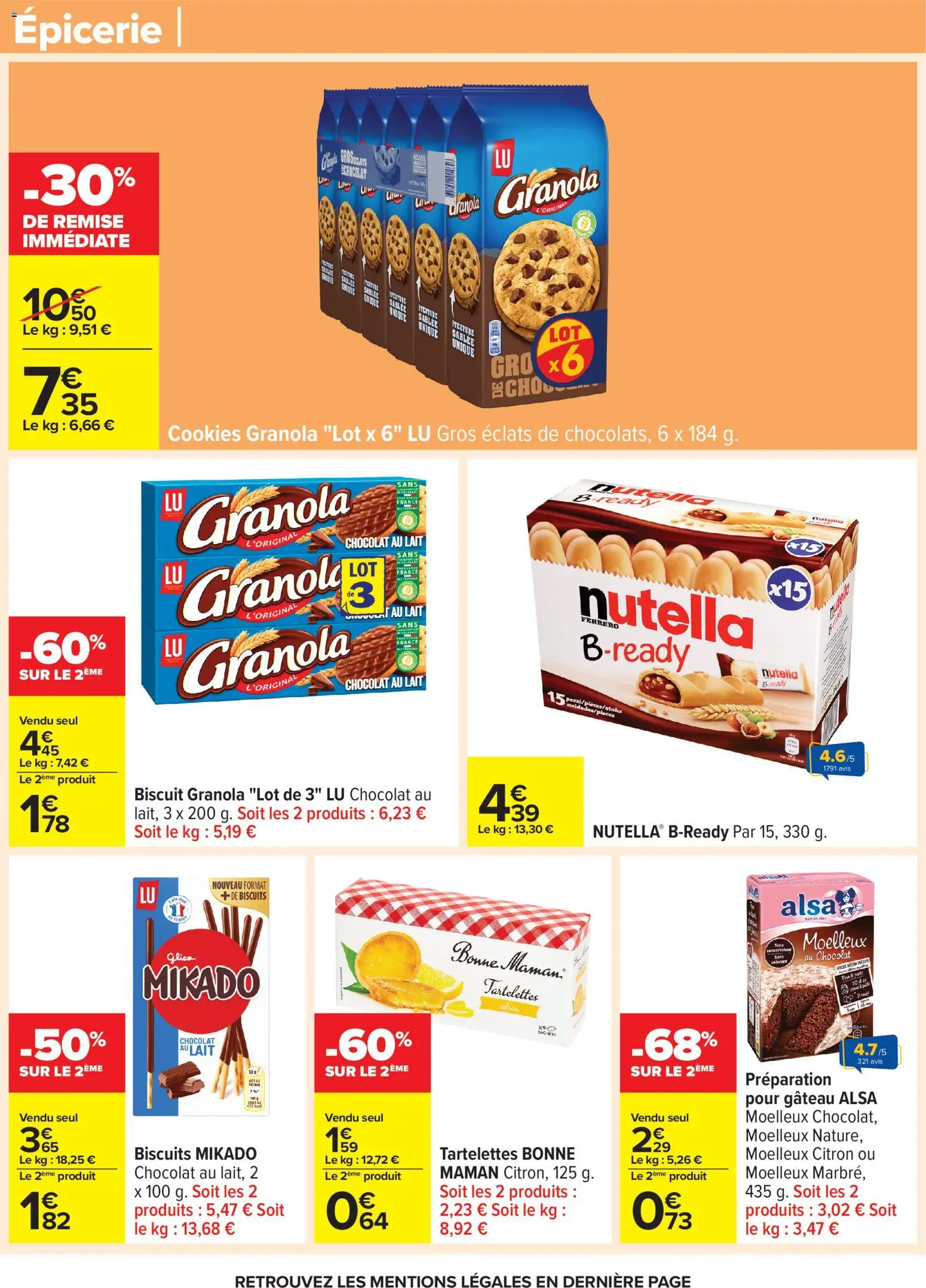 {H1} | Page: 43 | Produits: Citron, Lait, Biscuits, Granola