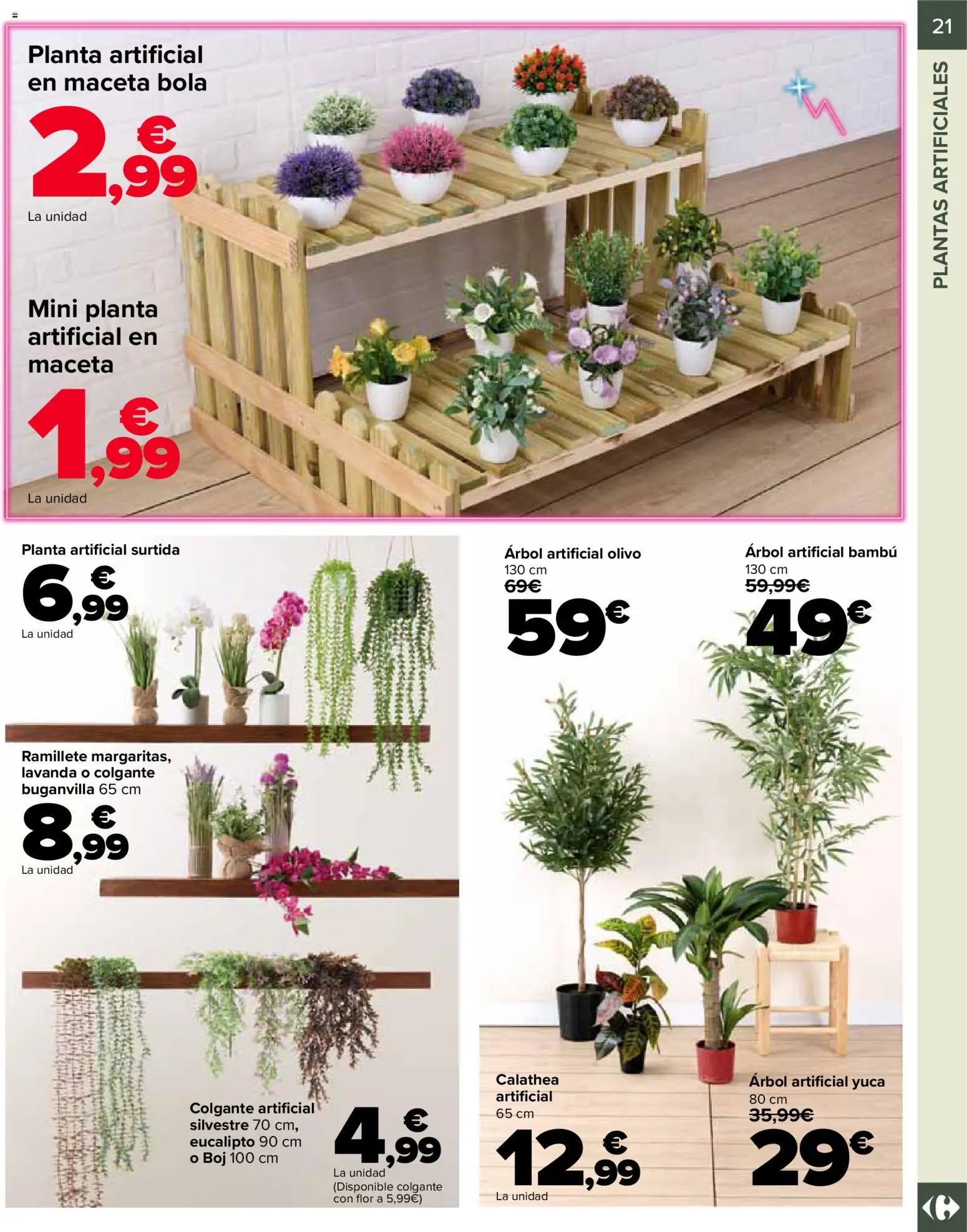 Carrefour Jardin │ válido desde el 13.03.2026 | Página: 21 | Productos: Planta artificial, Maceta