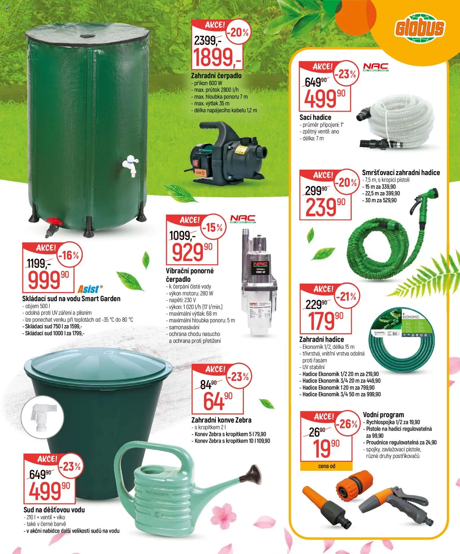 Globus leták - Zahrada od 18.02.2026 | Strana: 9 | Produkty: Zahradní hadice, Zahradní čerpadlo, Ponorné čerpadlo, Čerpadlo