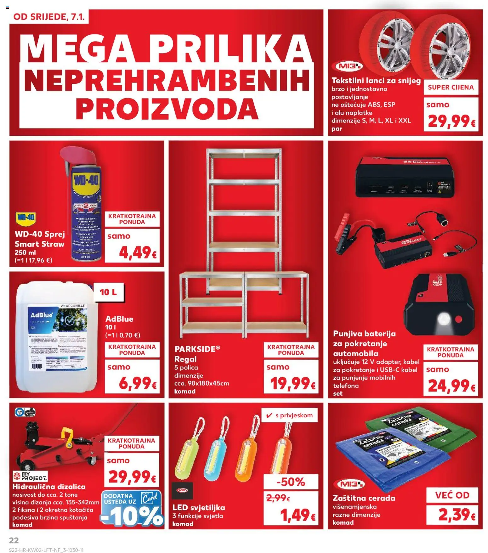 Kaufland katalog | vrijedi od 07.01.2026 | Stranica: 22 | Proizvodi: Polica, Svjetiljka, WD-40, Parkside