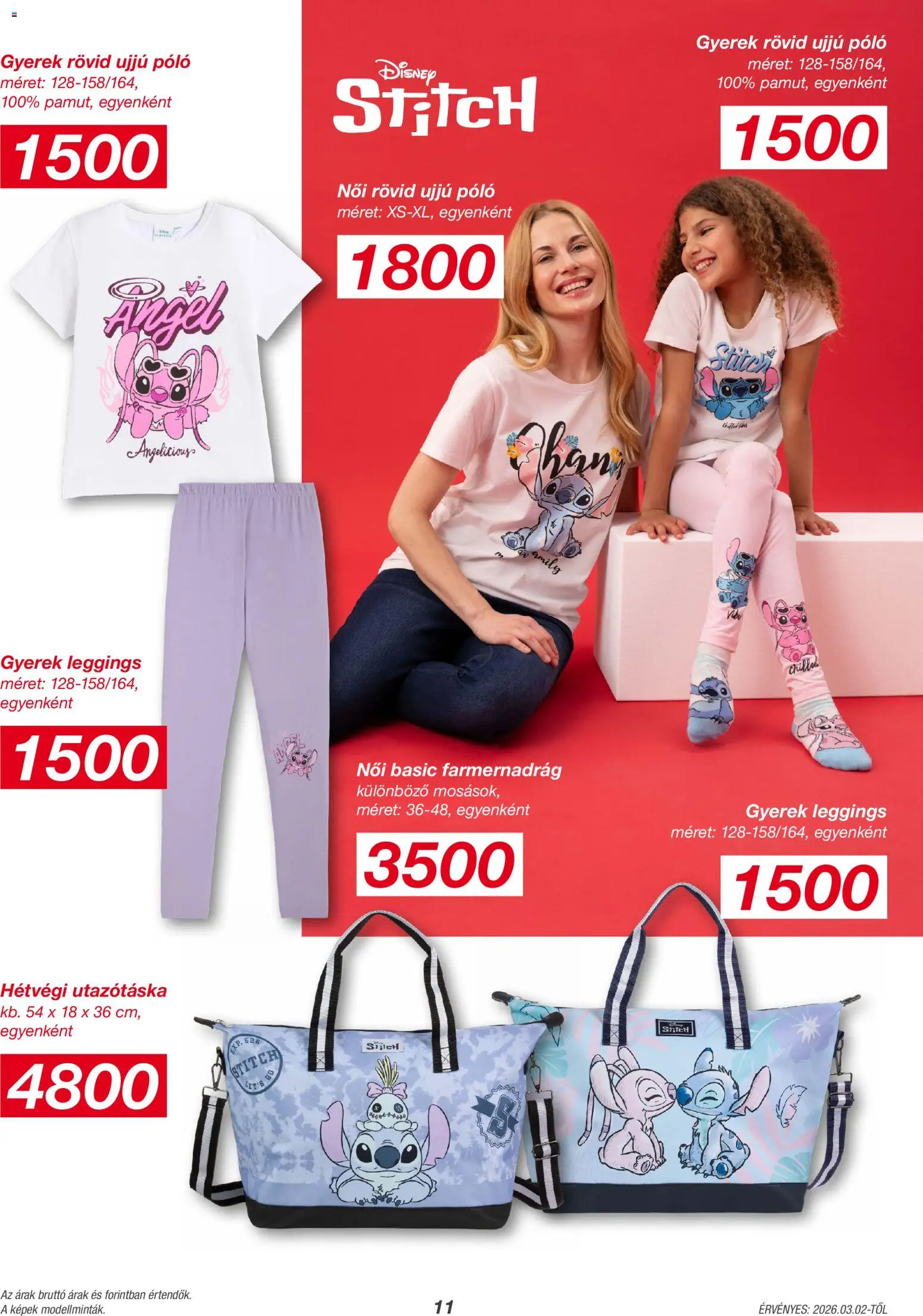 Kik akciós ujság - amely érvényes a következő dátumtól: 02.03.2026 | Oldal: 11 | Termékek: Utazótáska, Farmernadrág, Leggings