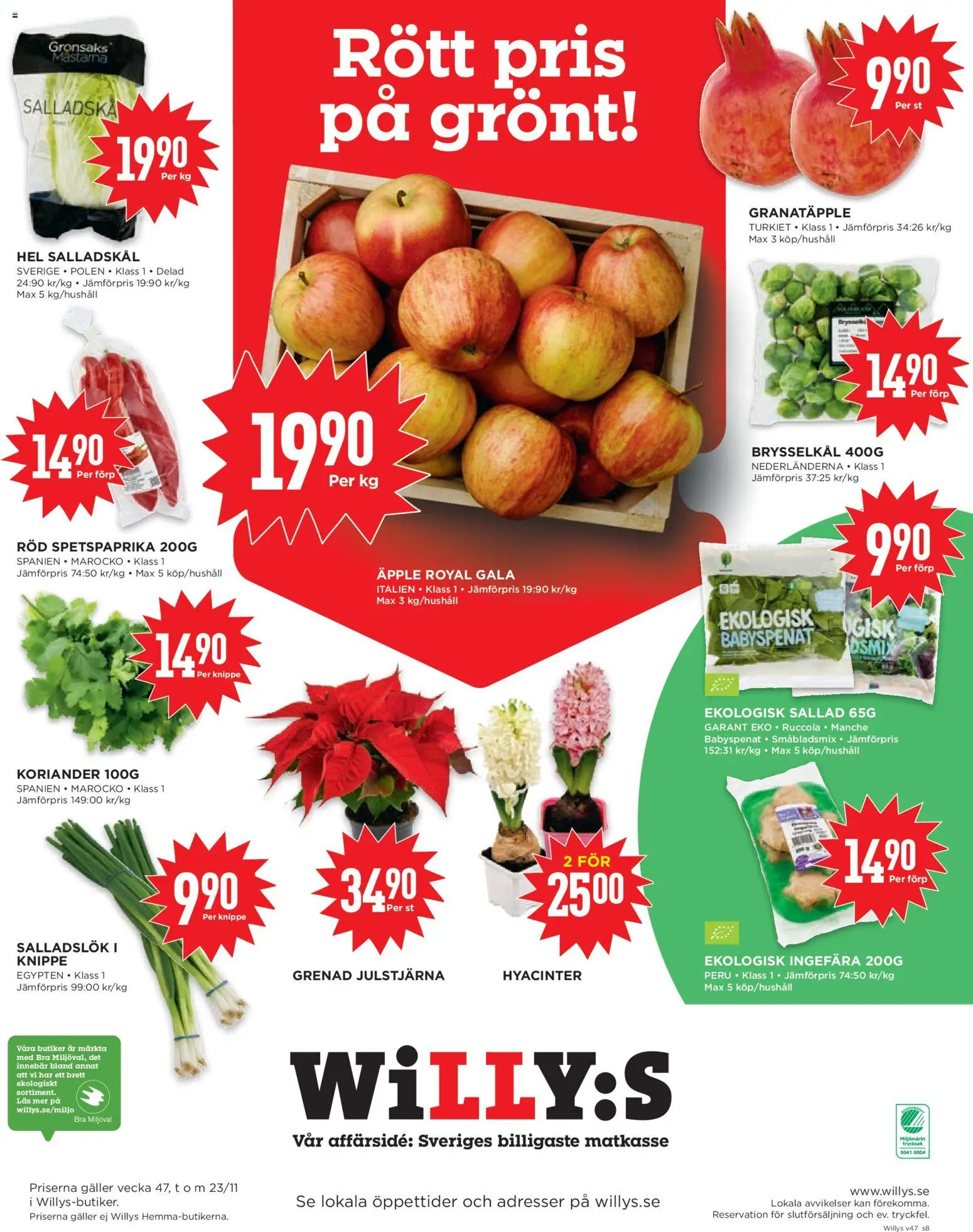 Willys reklamblad aktuell från 17.11.2025 | Sida: 8 | Produkter: Galler, Äpple, Salladslök, Sallad