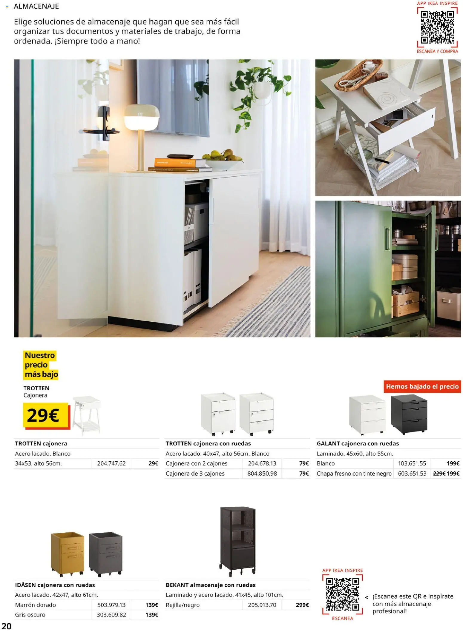 Catálogo IKEA Oficina profesional │ válido desde el 02.12.2025 | Página: 20 | Productos: Tinte, Almacenaje, Cajonera