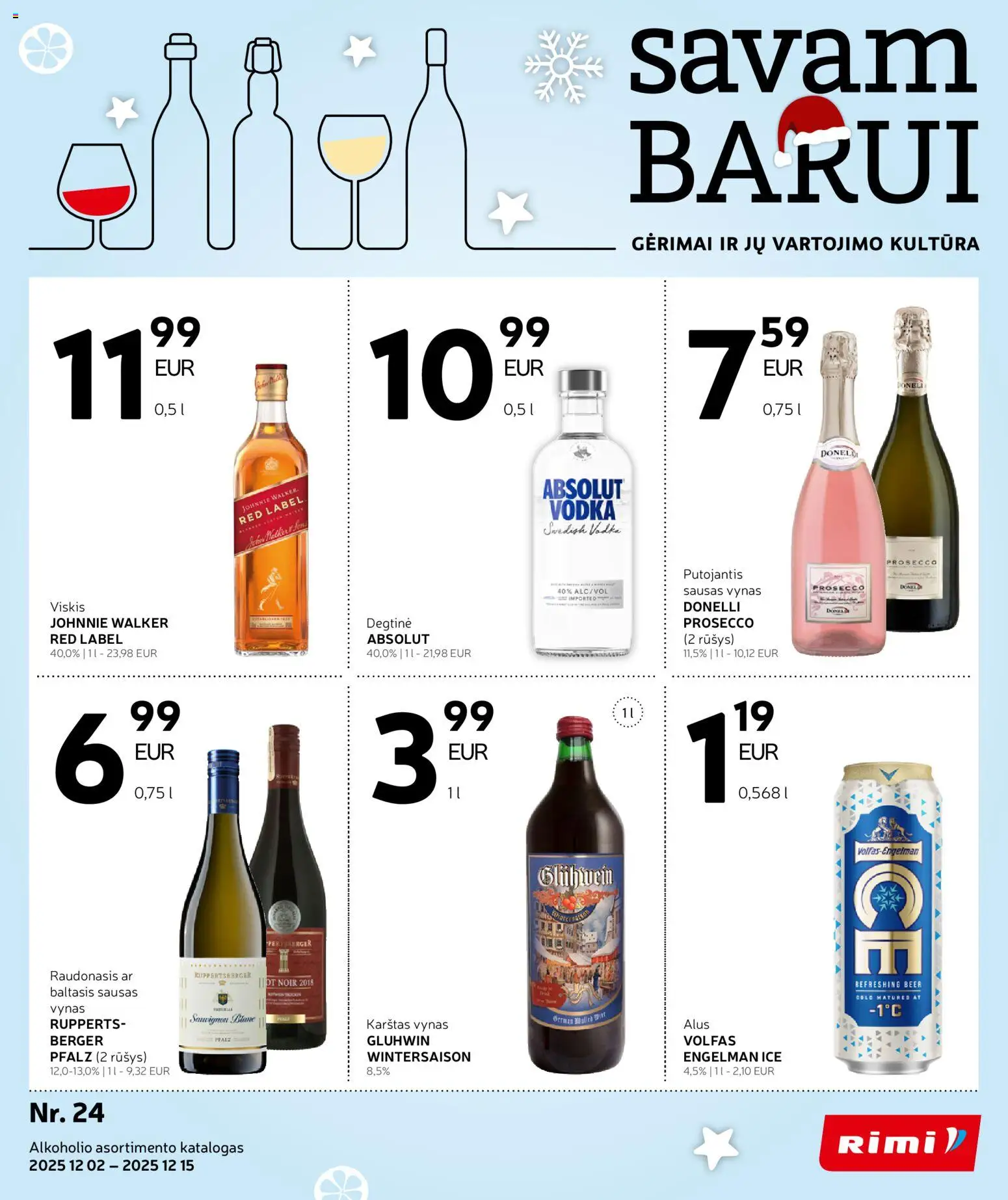 Rimi akcijos nuo 02.12.2025 | Puslapis: 1 | Prekių: Degtinė, Viskis, Vynas, Alus