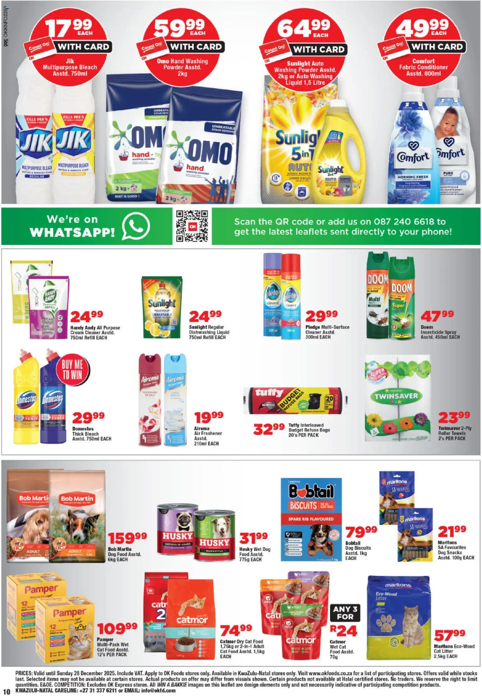 New OK Foods catalogue – valid from 10.12.2025 | Page: 10 | Products: Powder, Snacks, Washing powder, Cat litter