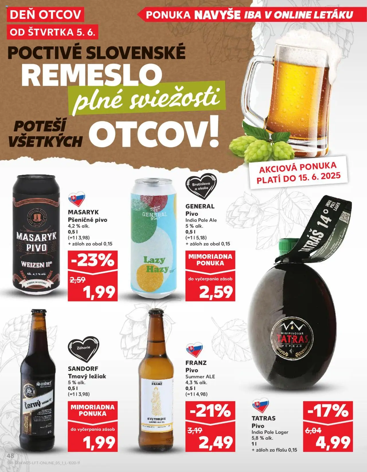 Nové Kaufland akcie – leták je platný od 05.06.2025 | Strana: 48 | Produkty: Pivo