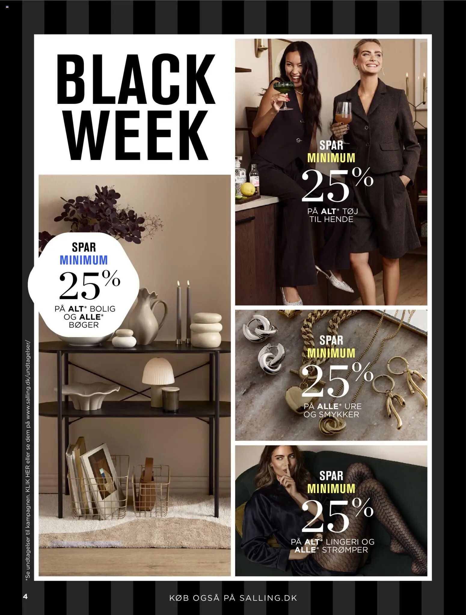 Salling tilbudsavis – gyldig fra 21.11.2025 | Side: 4 | Produkter: Ure, Strømper, Tøj