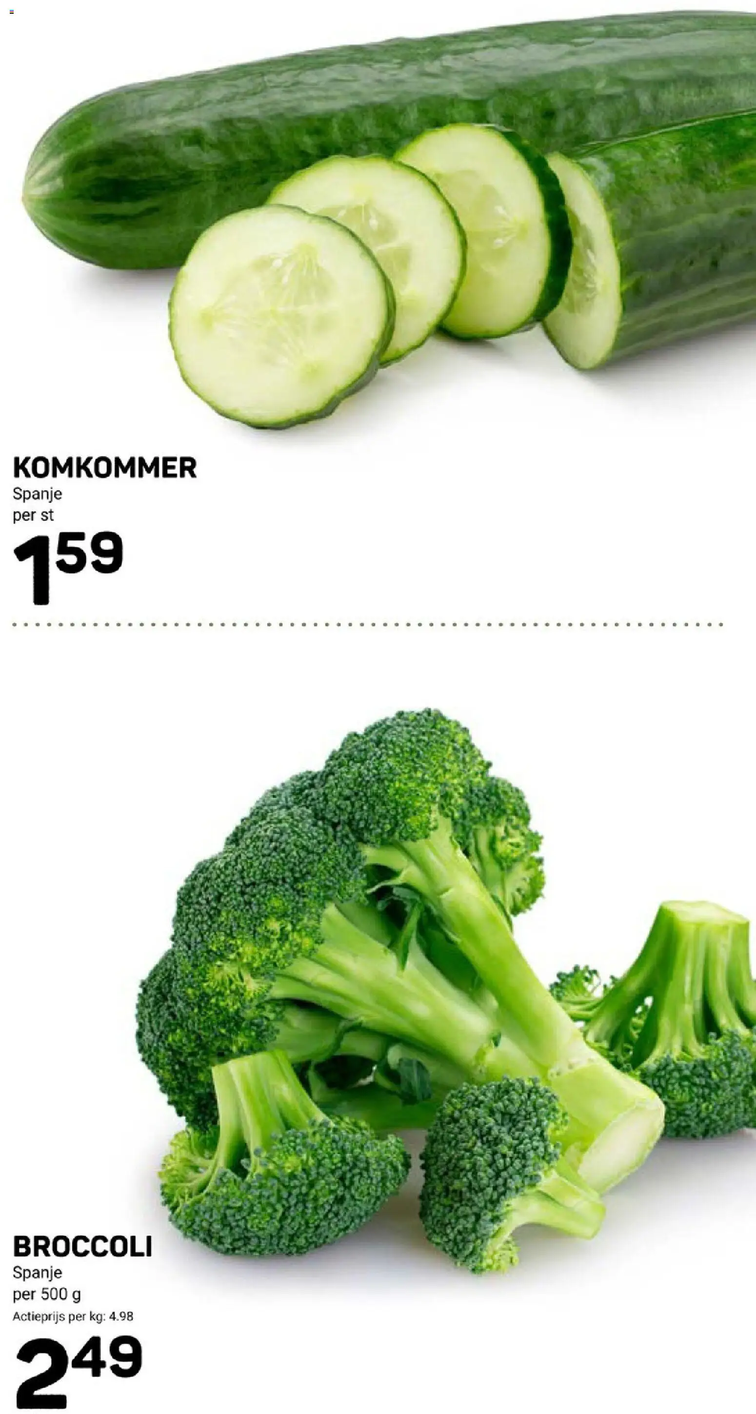 {H1} | Pagina: 11 | Producten: Komkommer, Broccoli