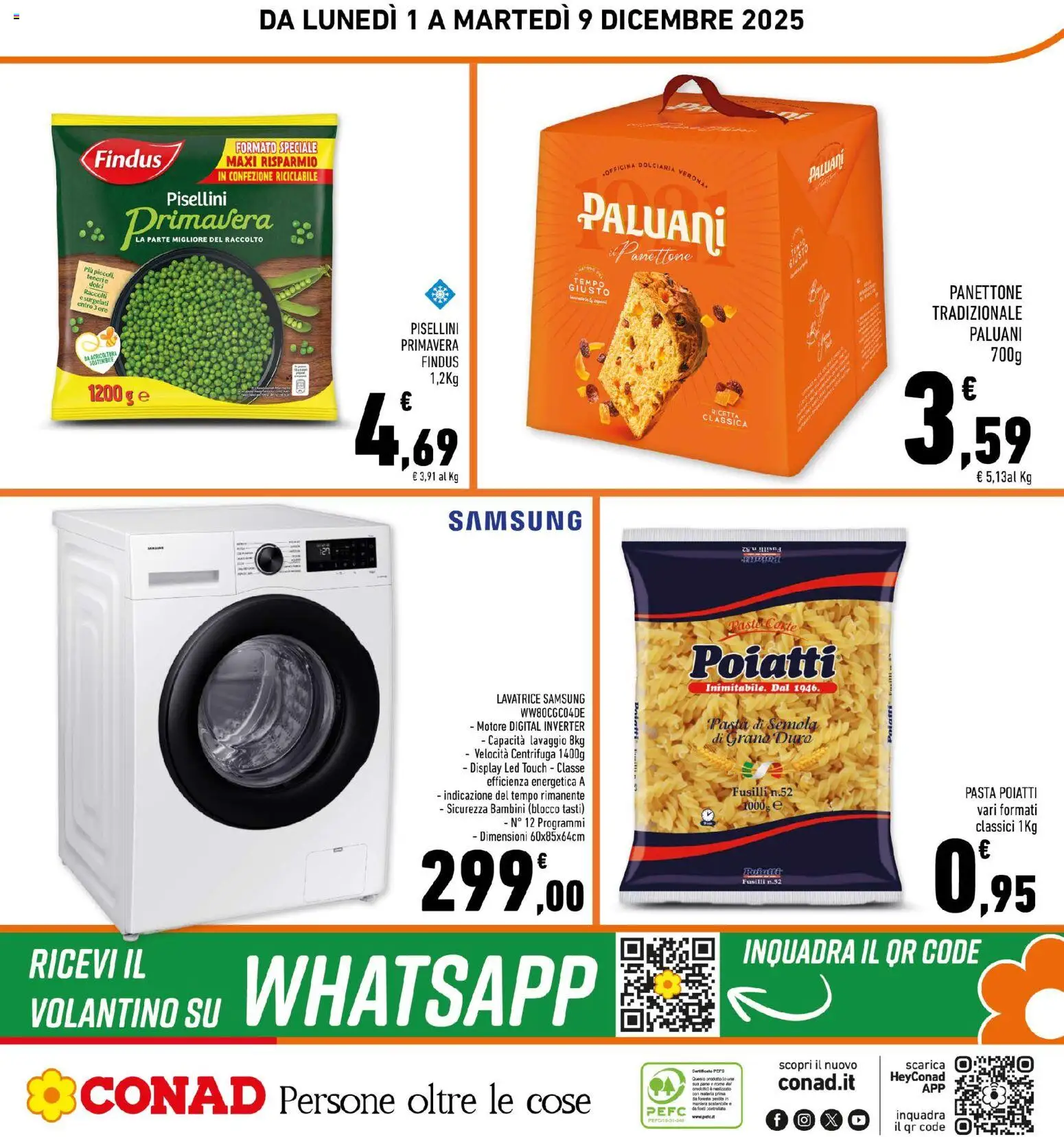 Volantino Conad del 01.12.2025 | Pagina: 32 | Prodotti: Pane, Pasta, Panettone, Fusilli