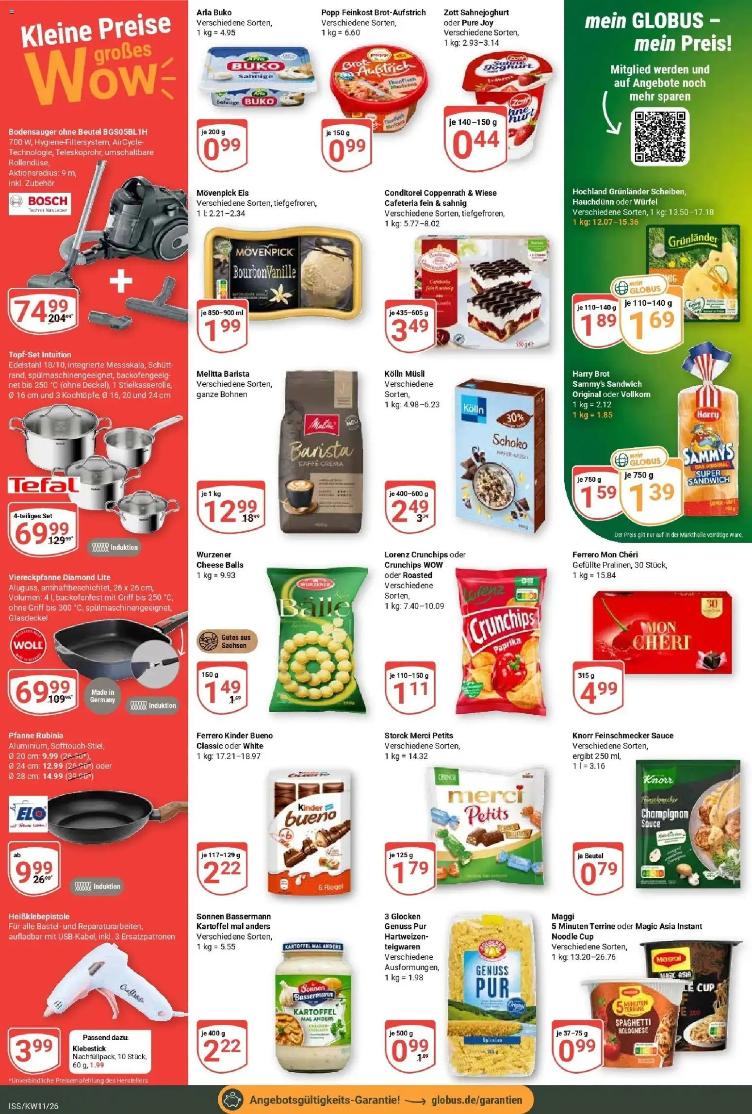 Globus prospekt Isserstedt	 – gültig ab 09.03.2026 | Seite: 2 | Produkte: Kolln, Grunlander, Arla buko, Brot