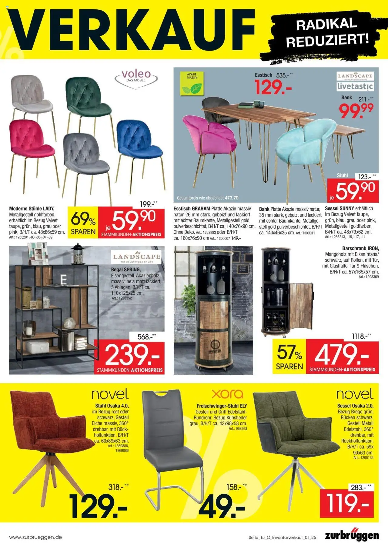 Zurbrüggen Großer Inventurverkauf – gültig ab 18.05.2025 | Seite: 11 | Produkte: Esstisch, Sessel, Regal, Stuhl