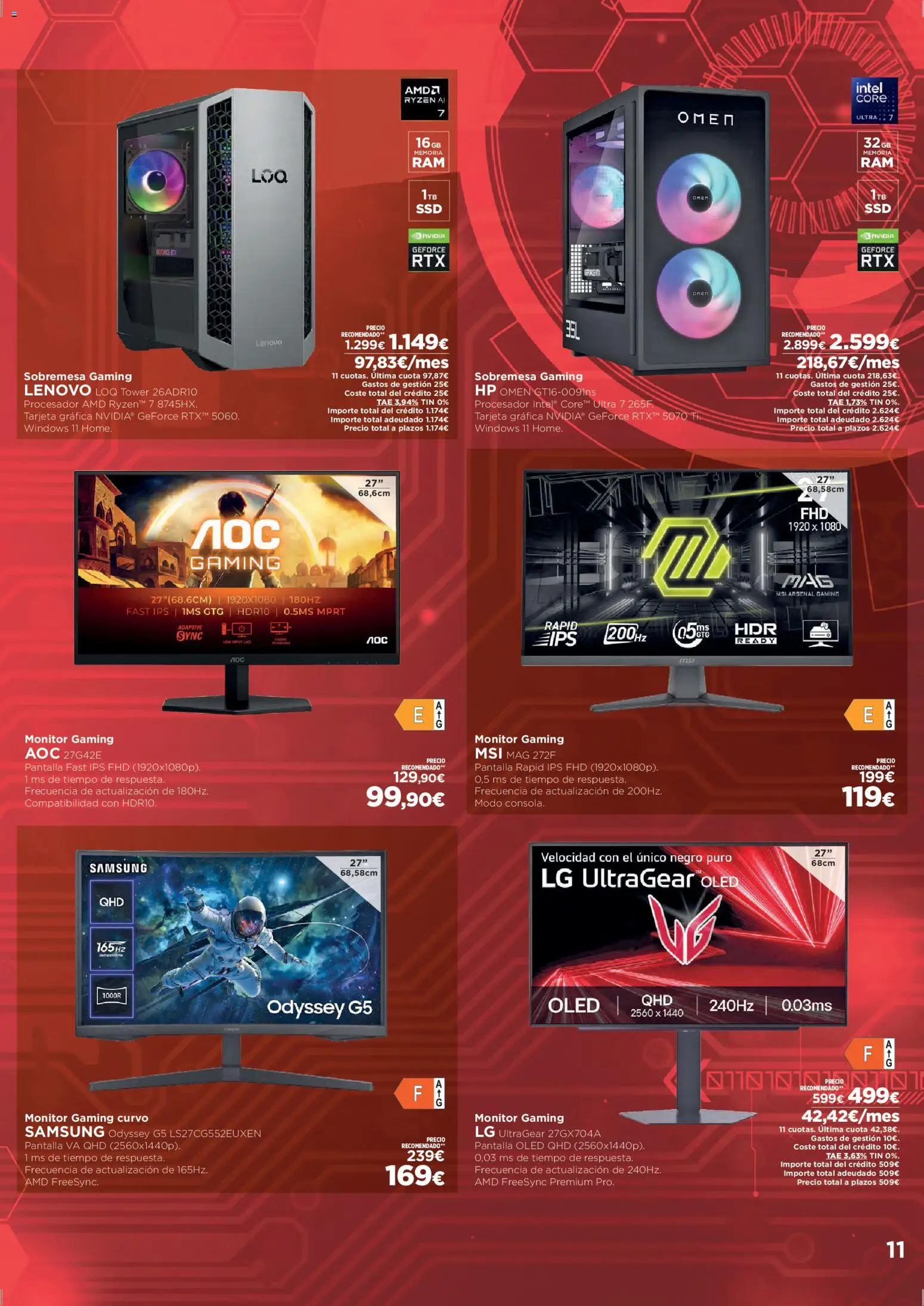 El Corte Inglés ofertas │ válido desde el 05.03.2026 | Página: 11 | Productos: Monitor