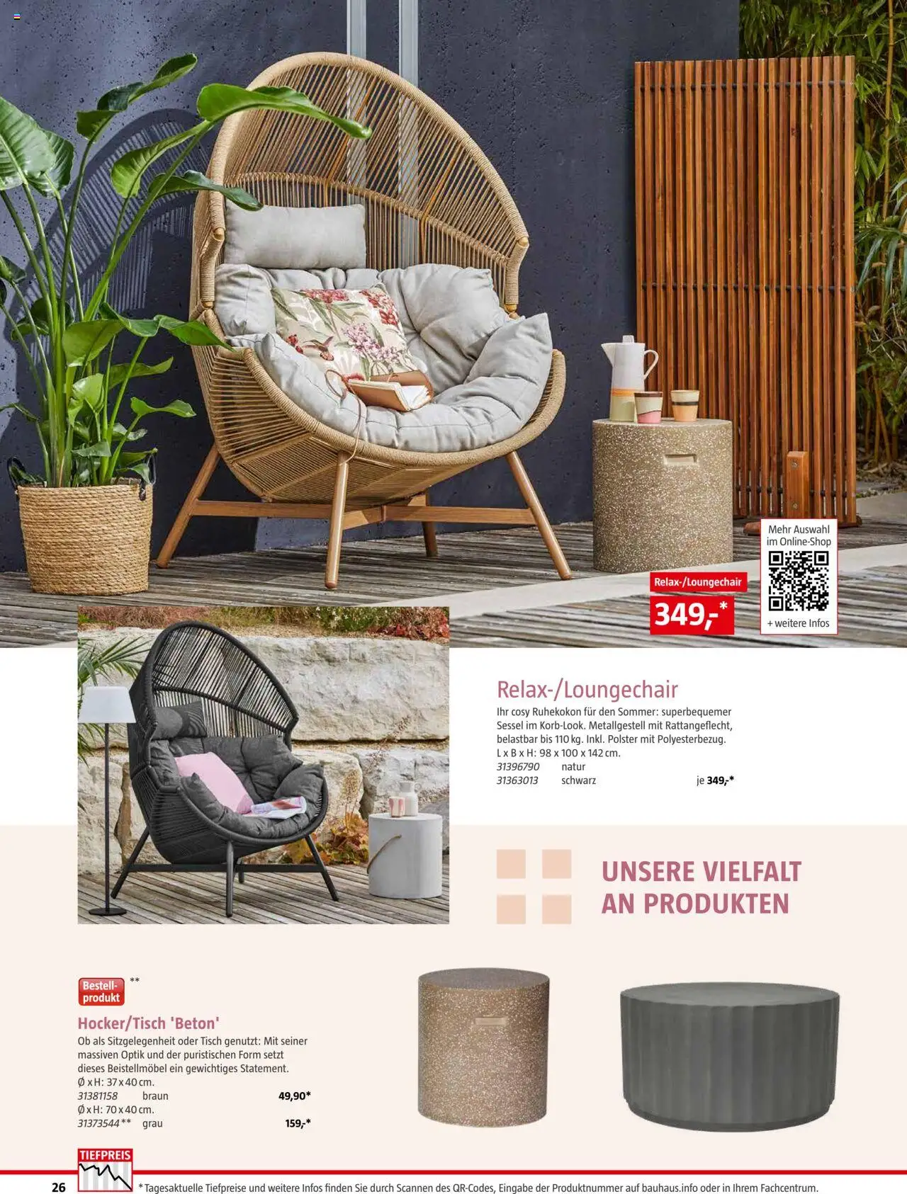 Bauhaus Freizeit im Garten 2025 gültig ab 04.03.2025 | Seite: 26 | Produkte: Sessel, Tisch