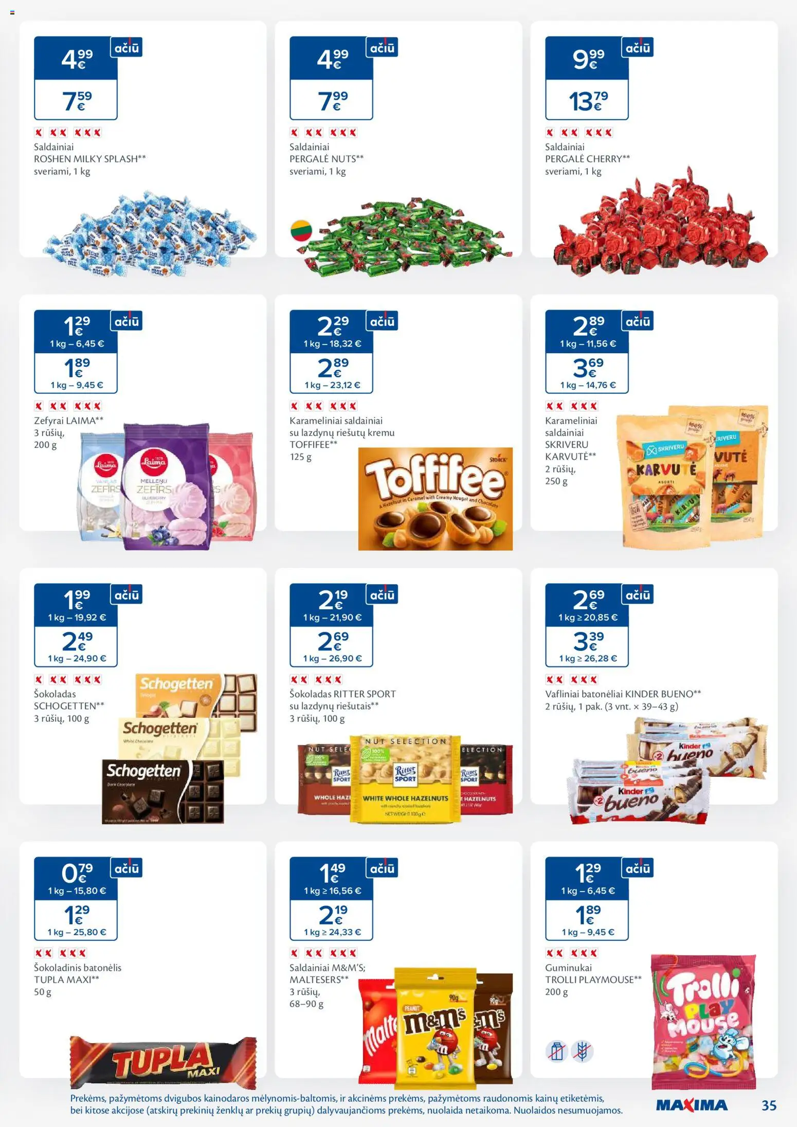 MAXIMA akcijos nuo 25.11.2025 | Puslapis: 35 | Prekių: Šokoladas, Guminukai, Šokoladinis batonėlis, Saldainiai