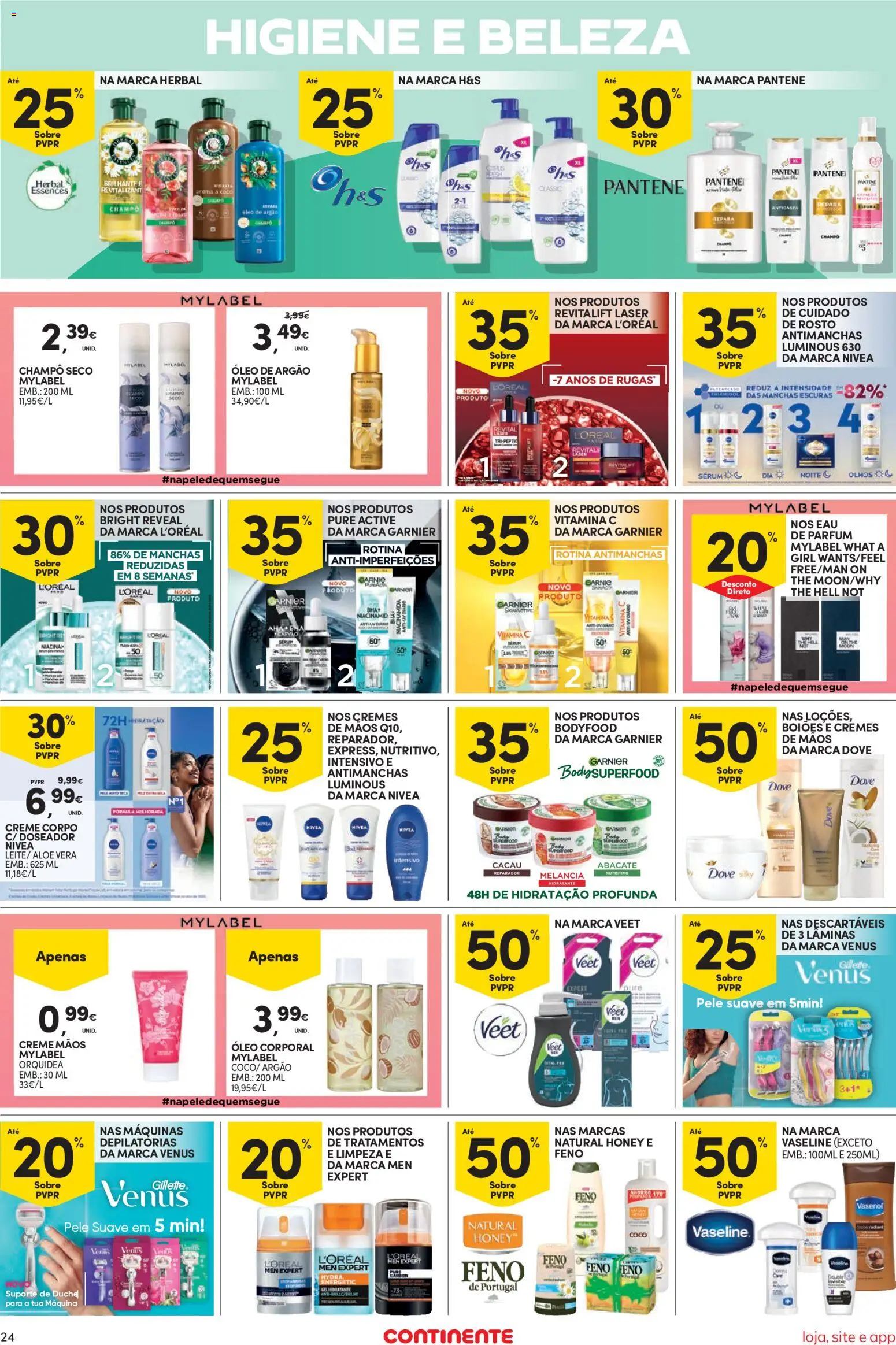 Continente Semanal Continente Bom Dia │ válido de 28.10.2025 | Página: 24 | Produtos: Sérum, Óleo, Melancia, Creme