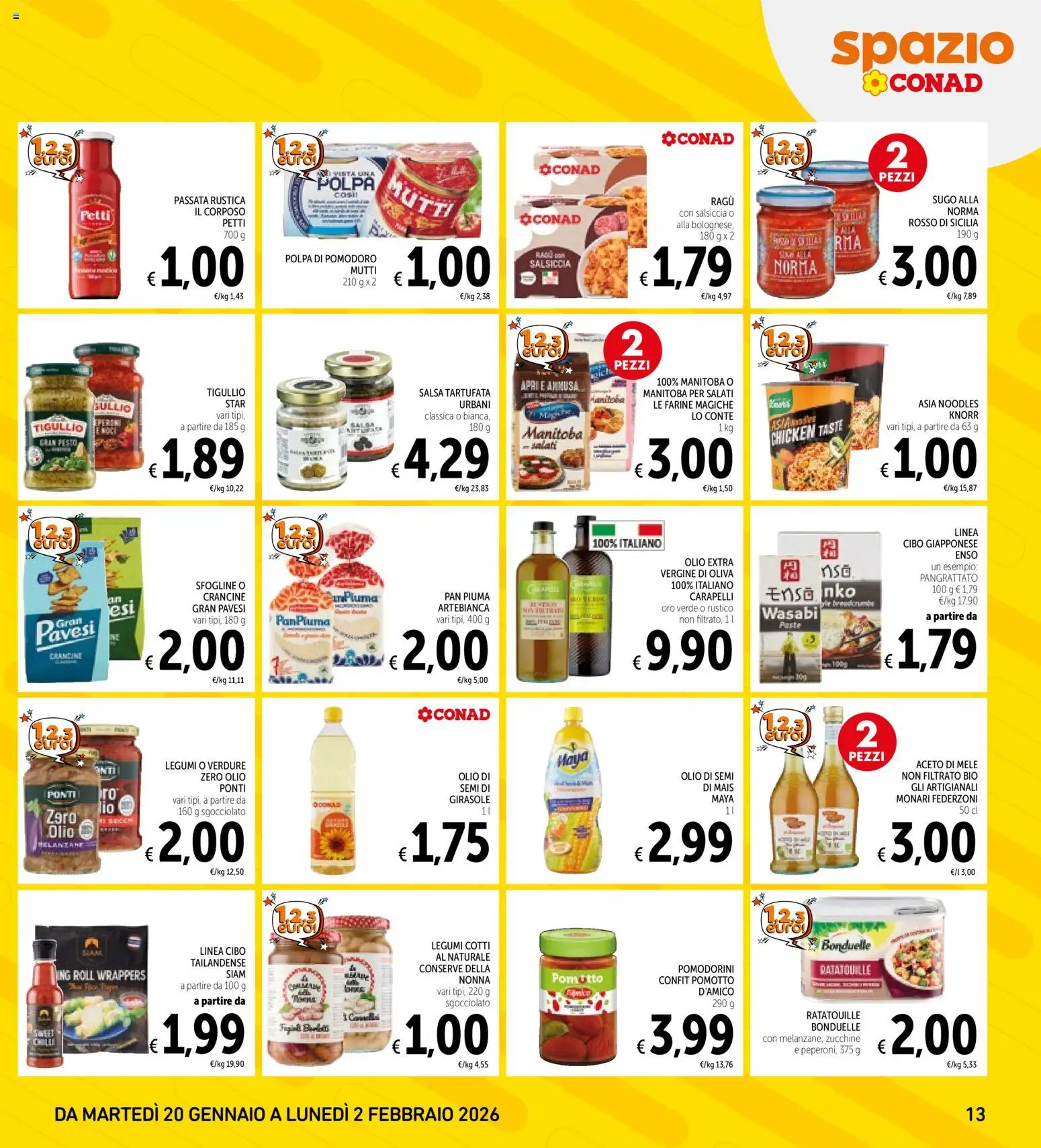 Volantino Spazio Conad del 20.01.2026 | Pagina: 13 | Prodotti: Legumi, Mele, Verdure, Aceto