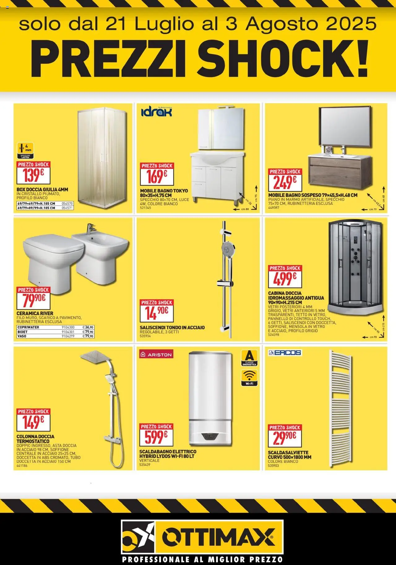 Volantino Ottimax del 21.07.2025 | Pagina: 5 | Prodotti: Box doccia, Mensola, Bagno, Doccia