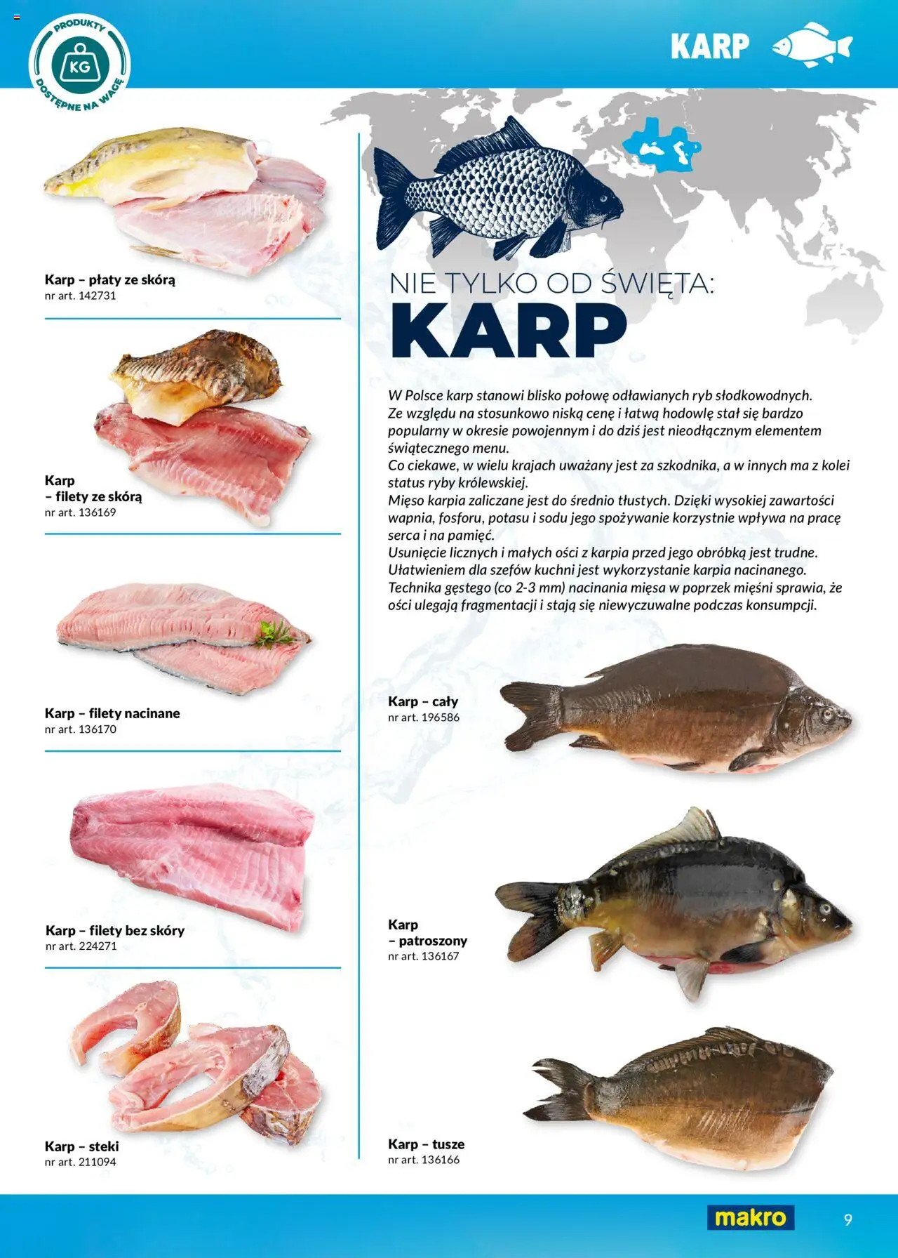 Makro Gazetka - Ryby i owoce morza od 01.05.2025 | Strona: 9 | Produkty: Mięso, Steki, Karp, Ryby