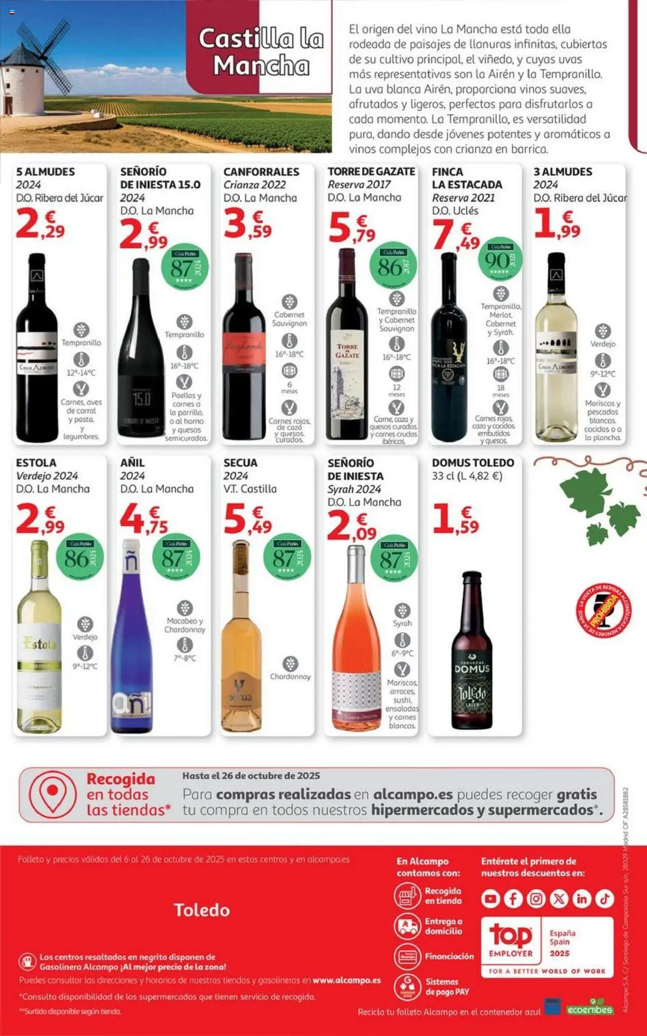 Alcampo - HG Castilla Mancha │ válido desde el 06.10.2025 | Página: 40 | Productos: Τζίντζερ, Vino, Τυρόπιτα, Horno