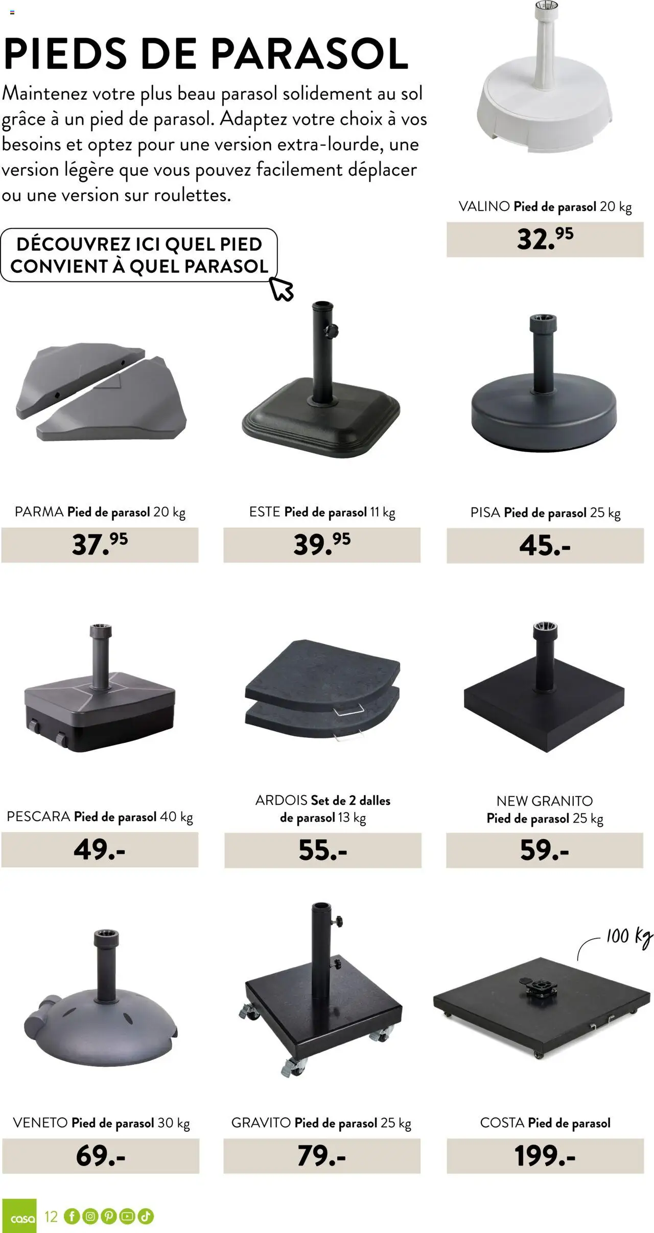  | Page: 12 | Produits: Parasol, Pied de parasol