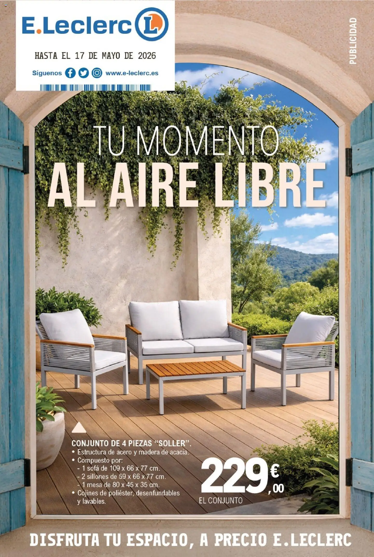 E.Leclerc Al Aire Libre │ válido desde el 27.04.2026 | Página: 1 | Productos: Sofá, Mesa