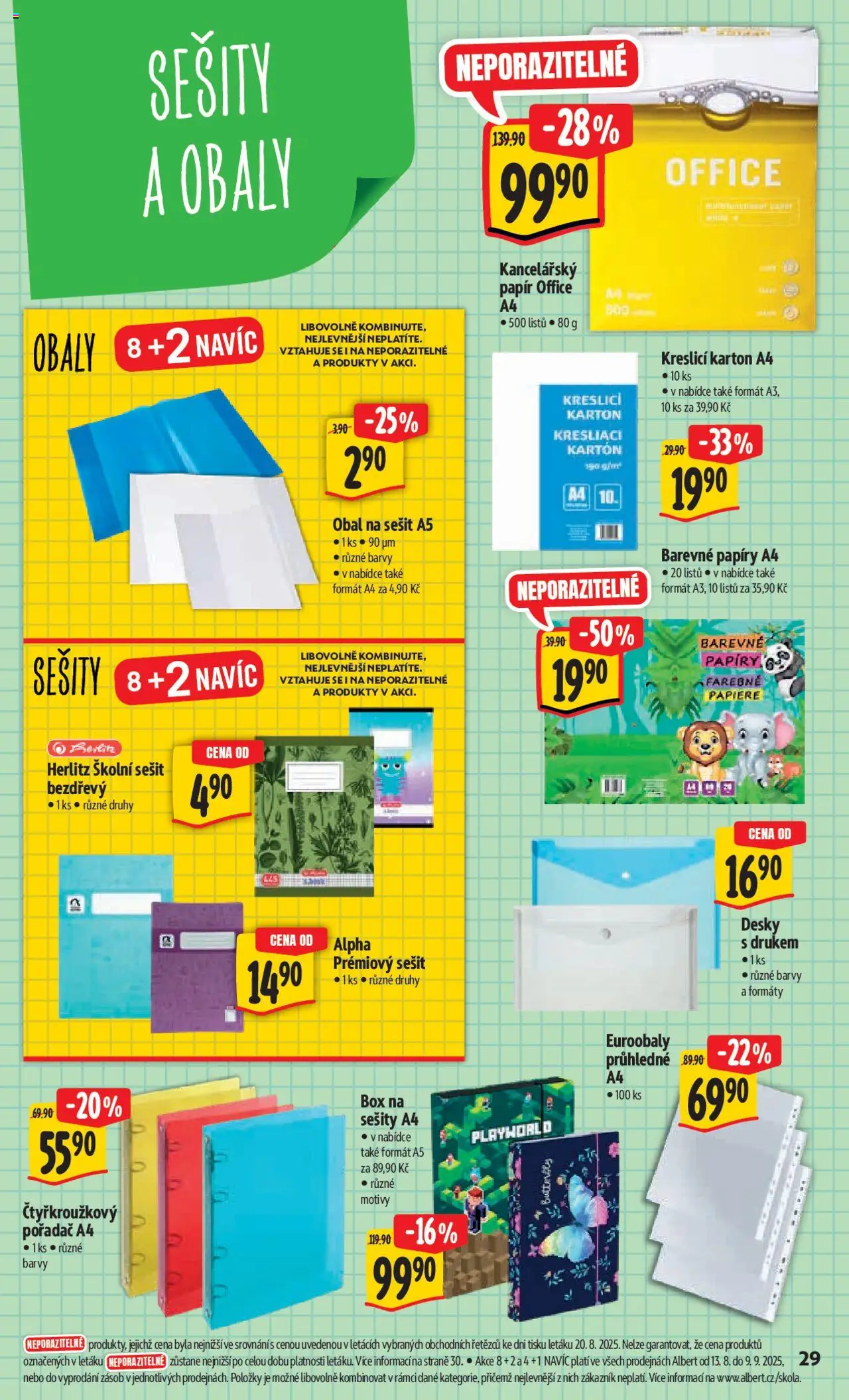 Albert leták - Hypermarket od 27.08.2025 | Strana: 37 | Produkty: Box, Sešity, Sešit, Desky