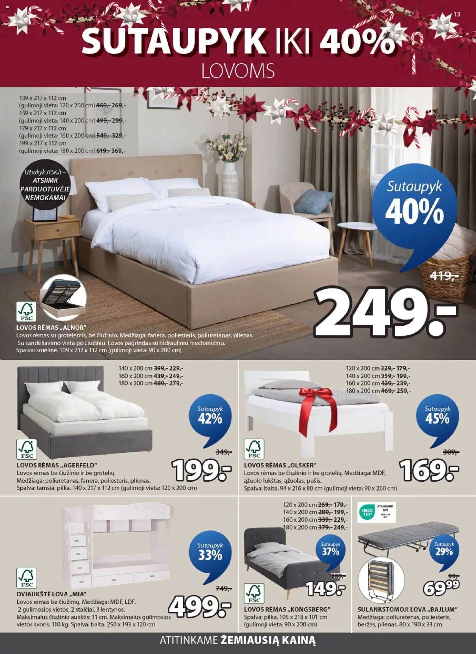 JYSK akcijos nuo 02.12.2025 | Puslapis: 13 | Prekių: Lova