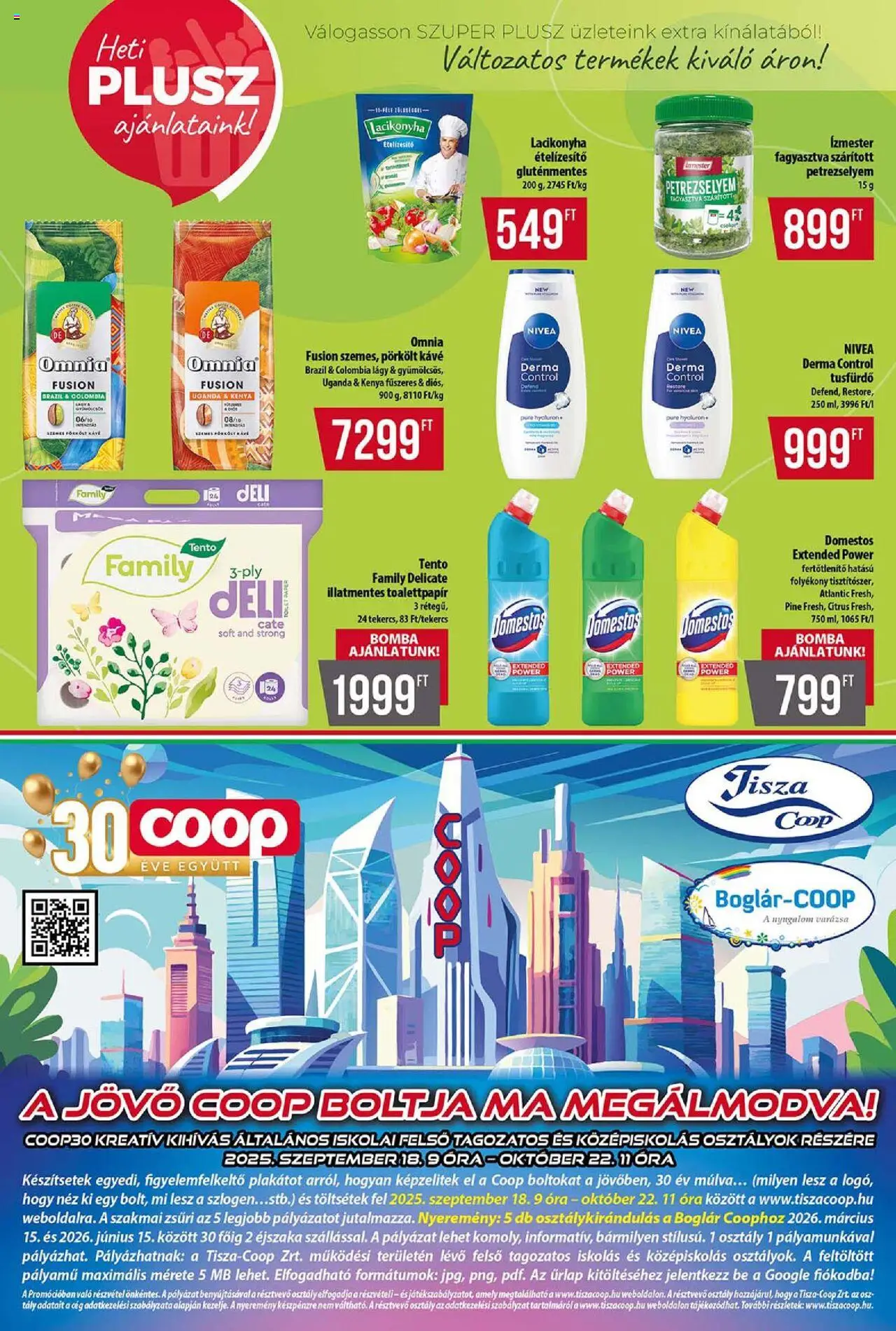 COOP akciós ujság - amely érvényes a következő dátumtól: 16.10.2025 | Oldal: 9 | Termékek: Kávé, Tusfürdő, Gluténmentes, Óra