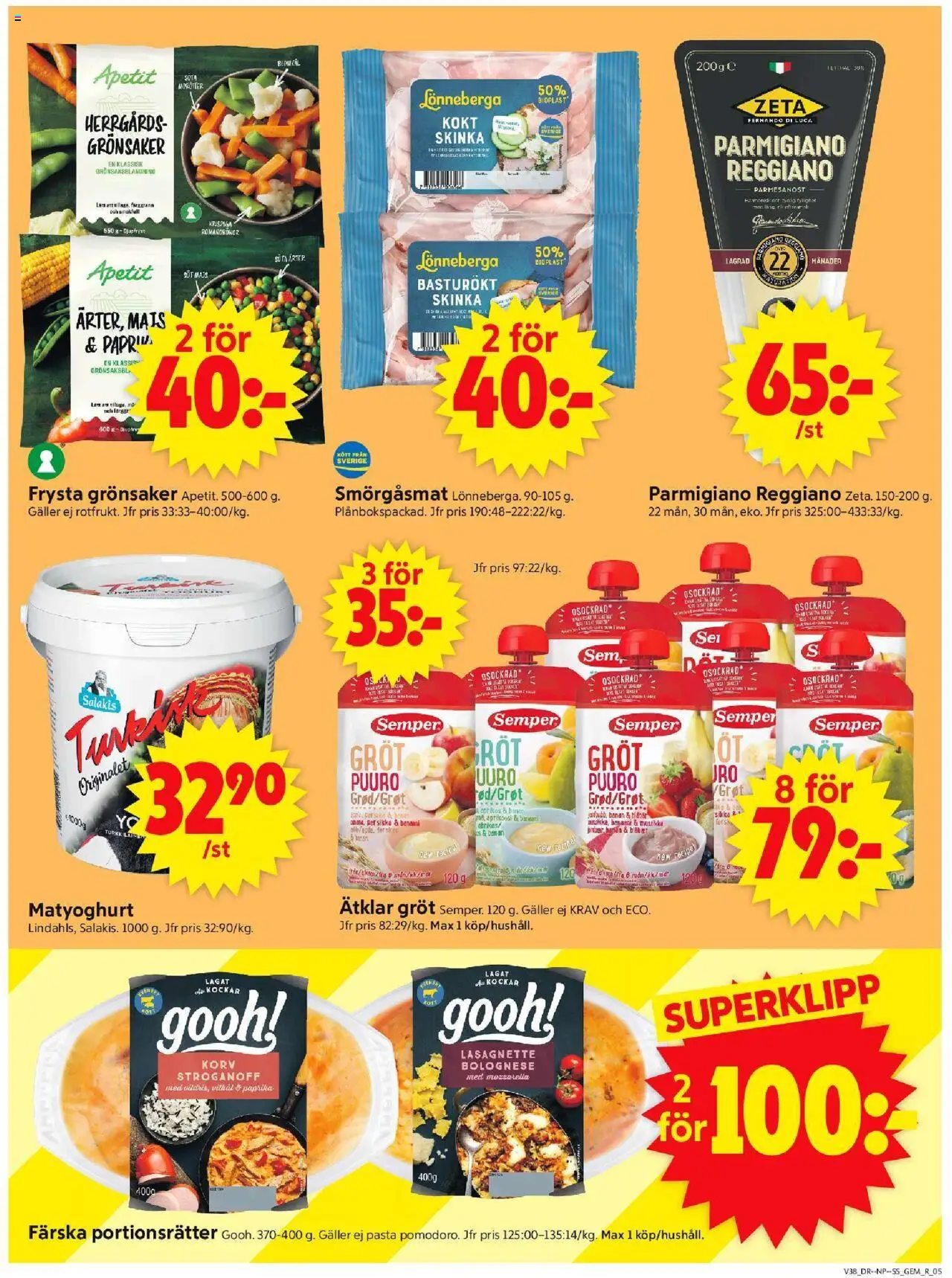 ICA Supermarket reklamblad aktuell från 15.09.2025 | Sida: 6 | Produkter: Galler, Pasta, Blomkål, Blåbär