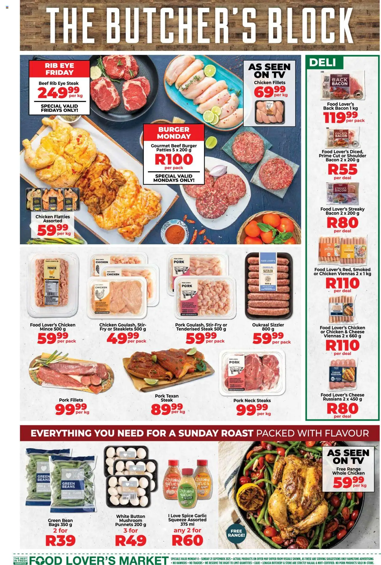 New Food Lover's Market catalogue – valid from 08.09.2025 | Page: 3 | Products: Bread, Ice cream, Fruit, Seafood