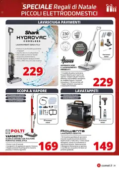 Anteprima del volantino Comet Piccoli Elettrodomestici catalogo valido a partire dal 01.12.2025 | Pagina: 29 | Prodotti: Spazzola, Acqua, Scopa, Aspirapolvere