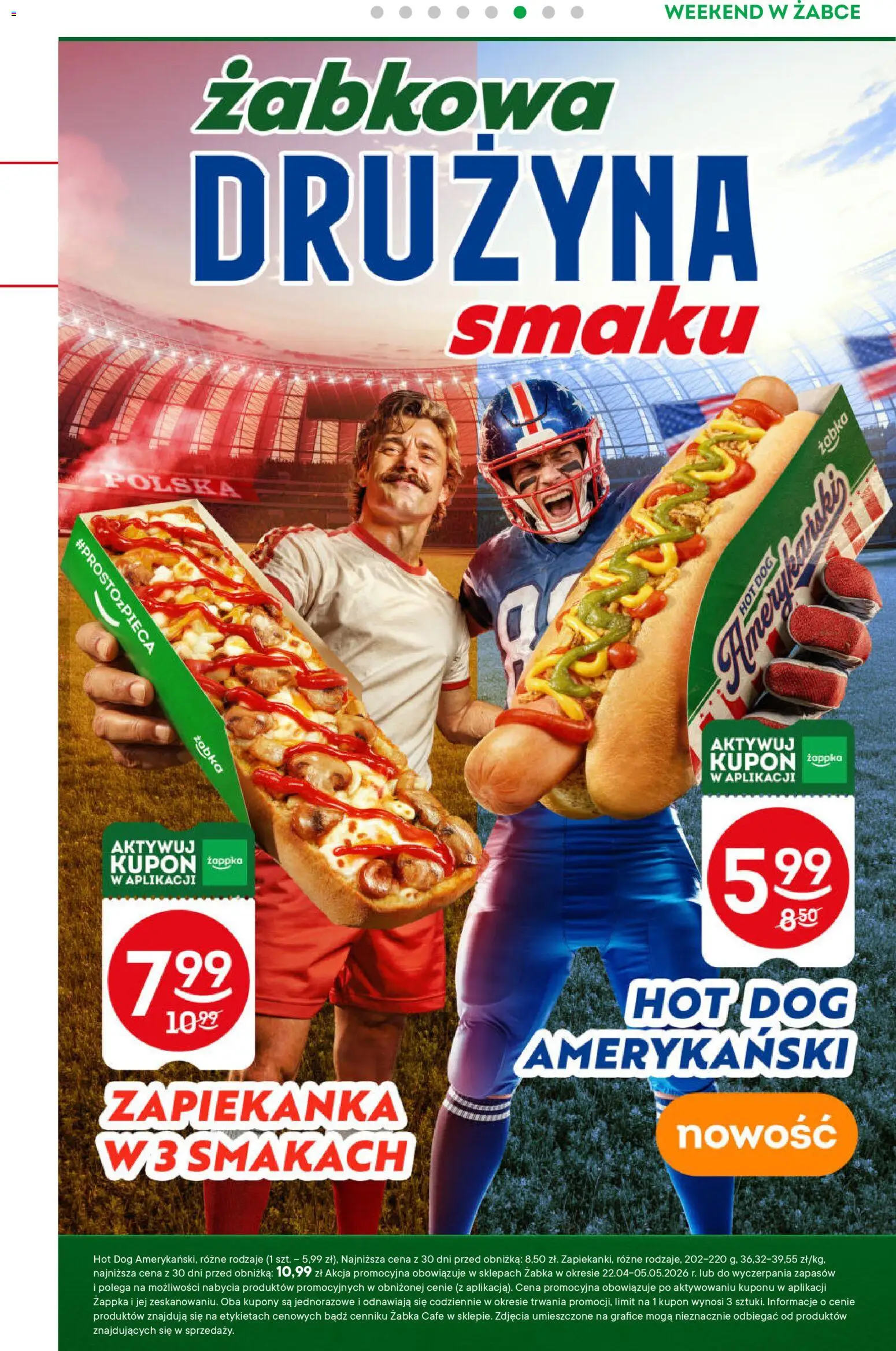 Żabka gazetka - Weekendowe promocje od 30.04.2026 | Strona: 7 | Produkty: Zapiekanka