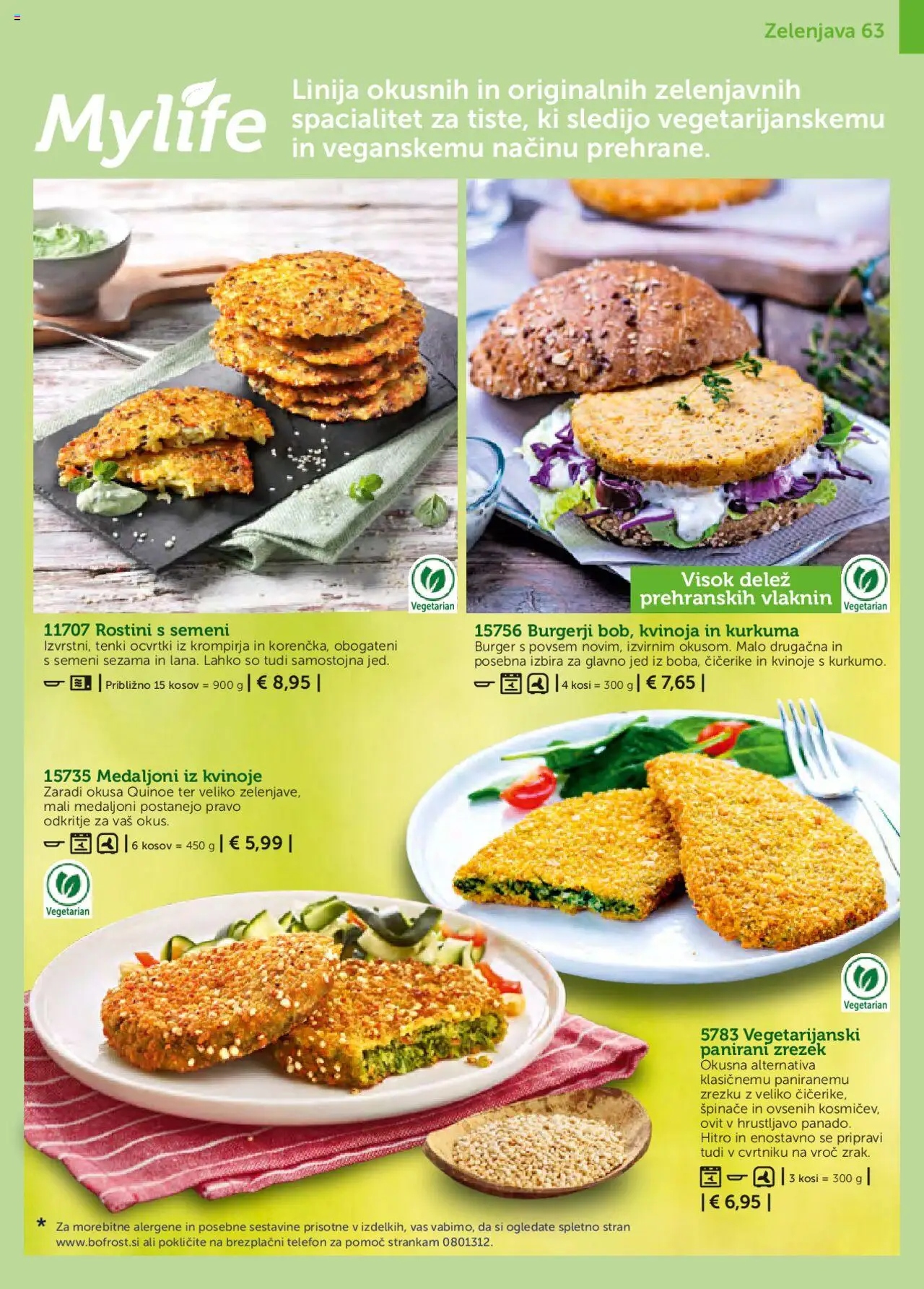 Bofrost katalog │ velja od 01.05.2025 | Stran: 63 | Izdelki: Telefon, Burgerji, Zelenjava