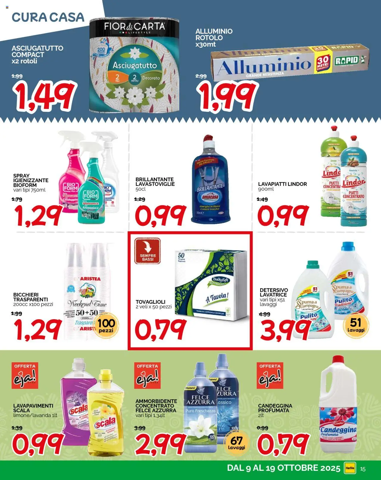Volantino HarDis del 09.10.2025 | Pagina: 15 | Prodotti: Lavatrice, Lavastoviglie, Scala, Asciugatutto