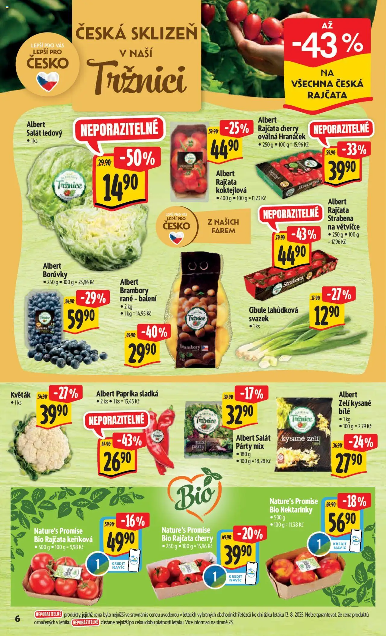 Albert leták - Hypermarket od 20.08.2025 | Strana: 12 | Produkty: Rajčata, Zelí, Salát, Kysané zelí