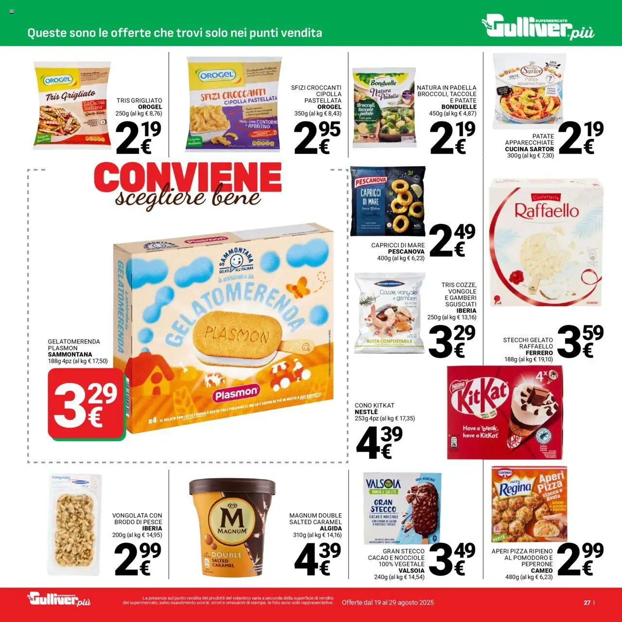 Volantino Gulliver del 19.08.2025 | Pagina: 27 | Prodotti: Gelato, Patate, Padella, Aperitivo